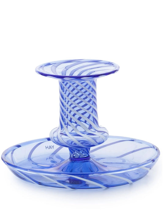 Flare Stripe glass candleholder