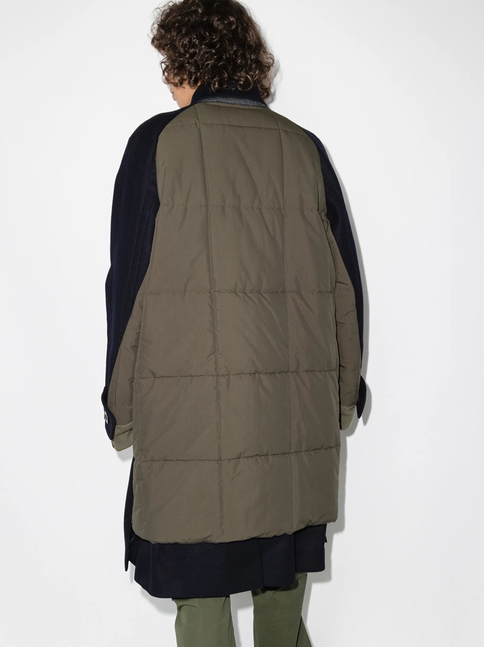 Melton long trench coat