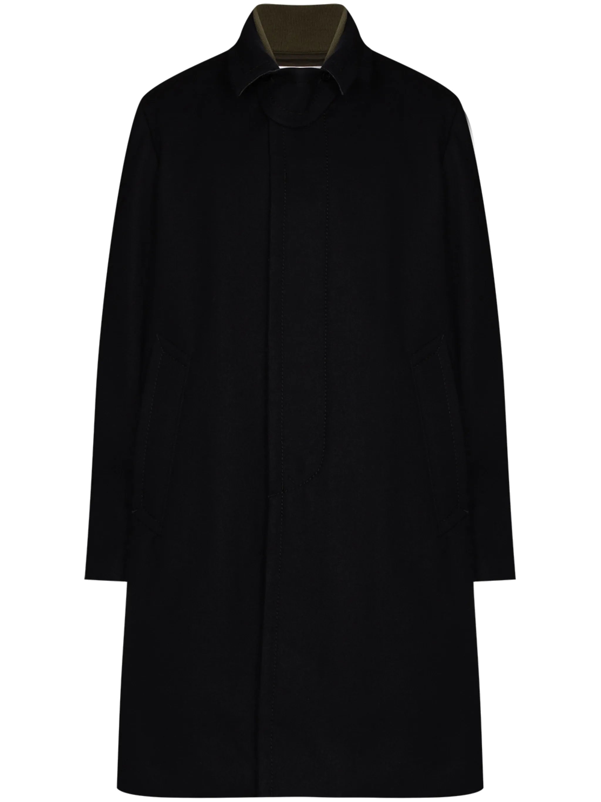 Melton long trench coat