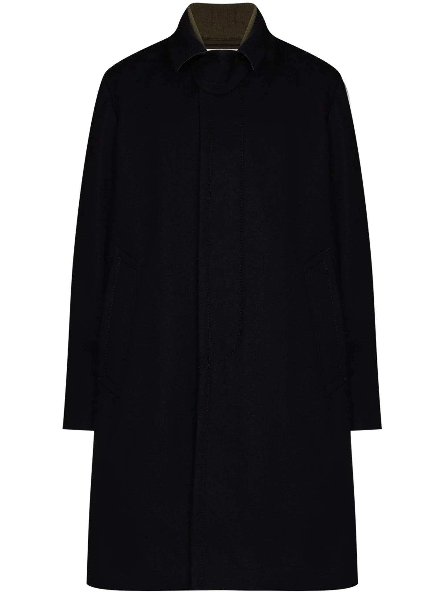 Melton long trench coat