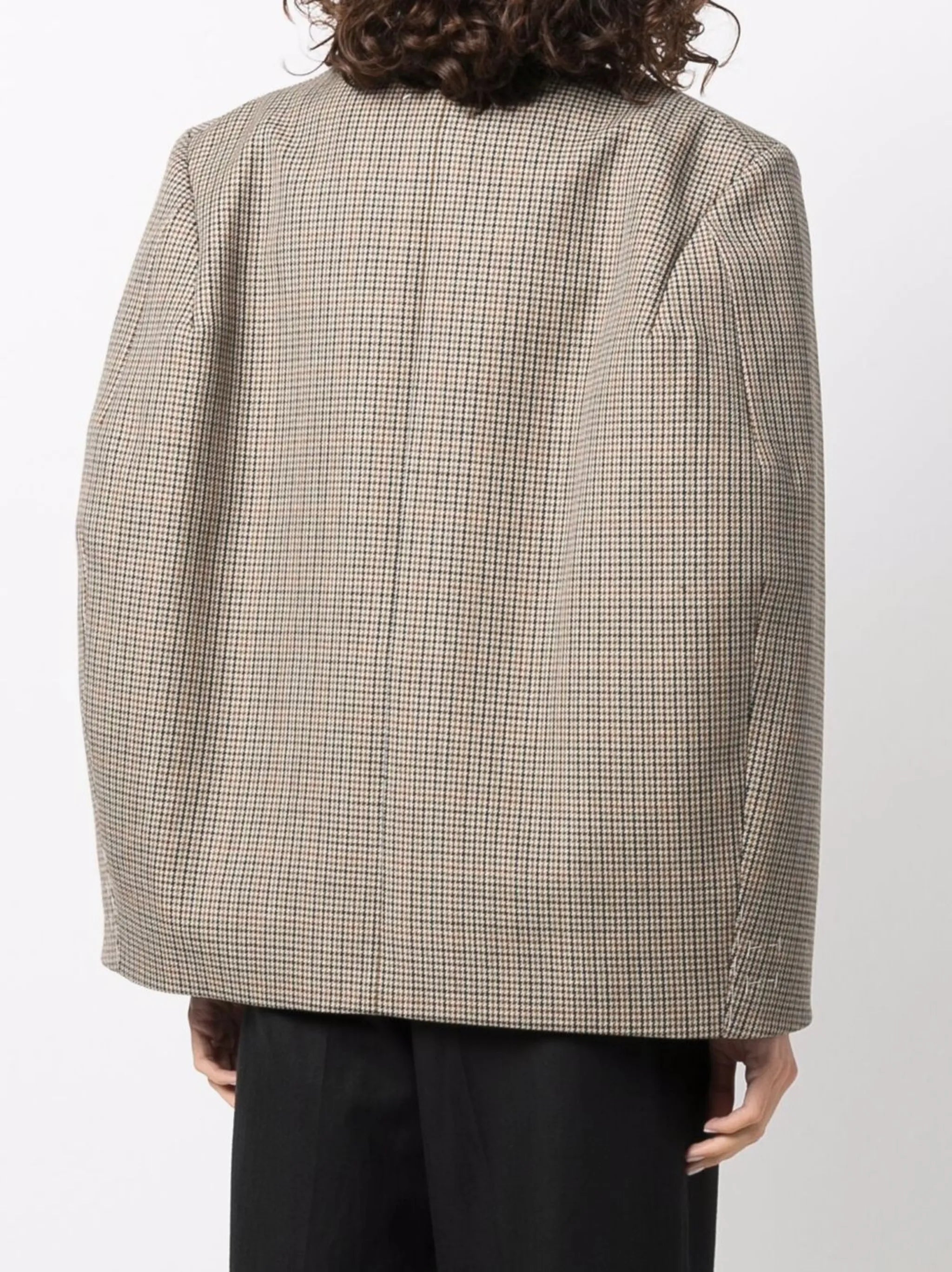 houndstooth double-breasted blazer