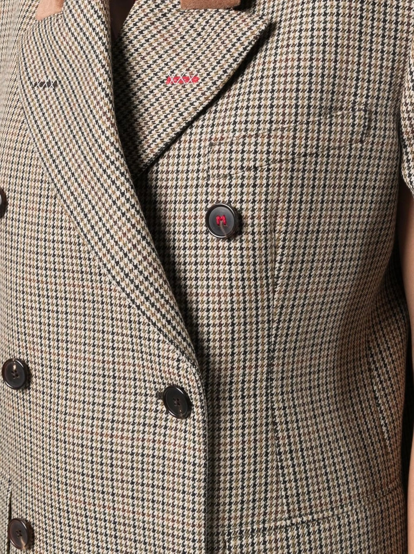 houndstooth double-breasted blazer