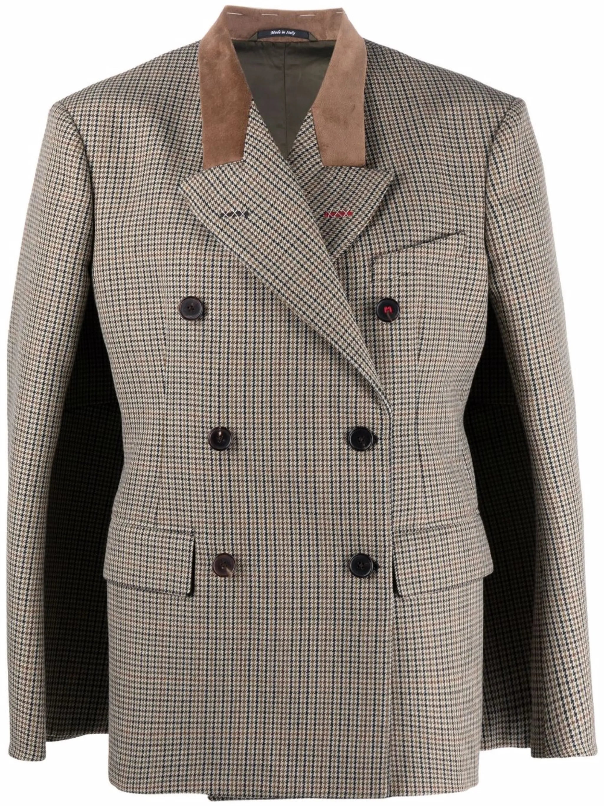 houndstooth double-breasted blazer