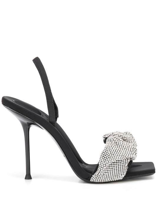 ruched strap slingback sandals
