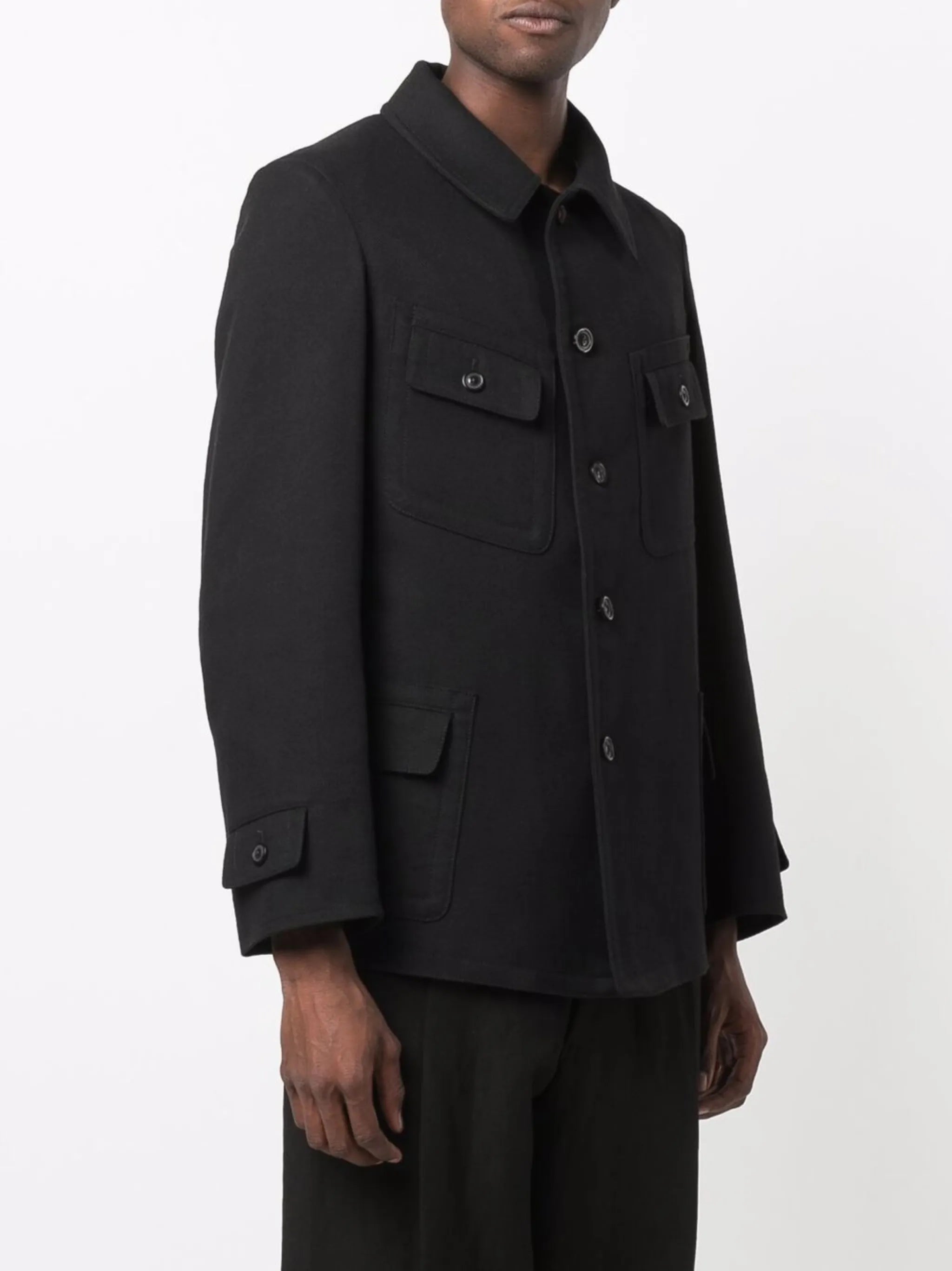 single-breasted denim coat
