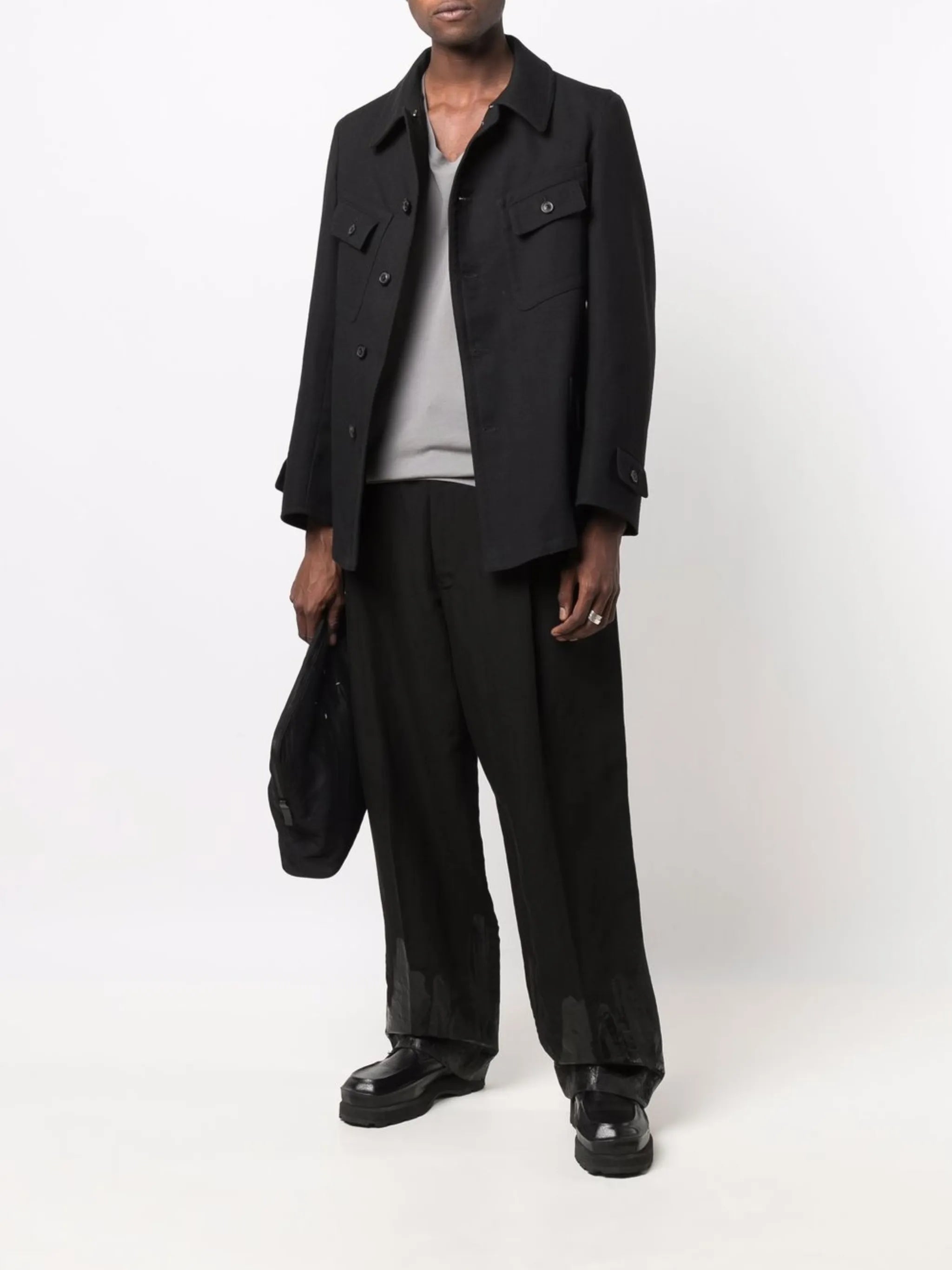 single-breasted denim coat