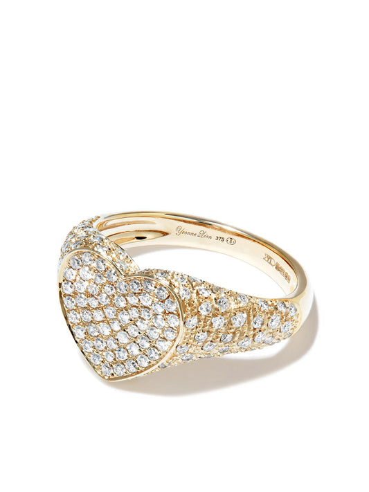 9kt yellow gold Chevalier diamond ring