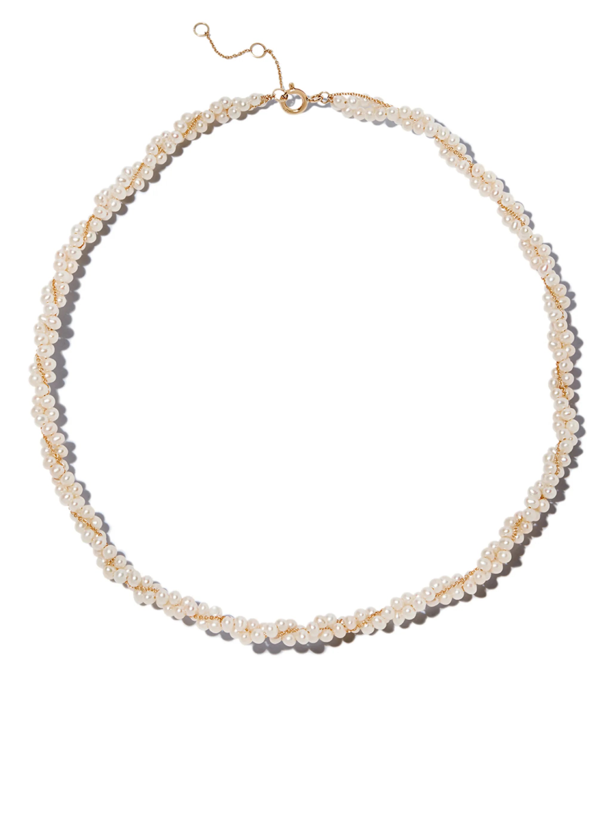 9kt yellow gold pearl necklace