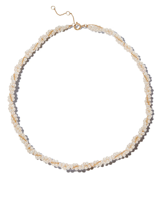 9kt yellow gold pearl necklace