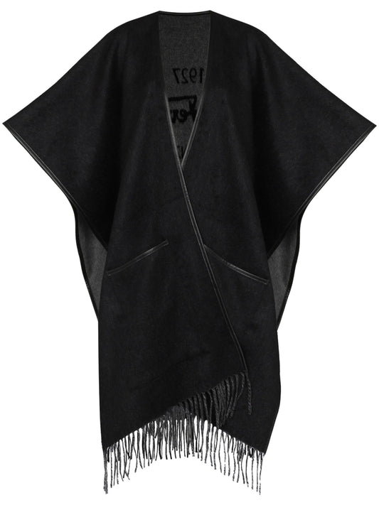 1927 fringed-edge knitted cape