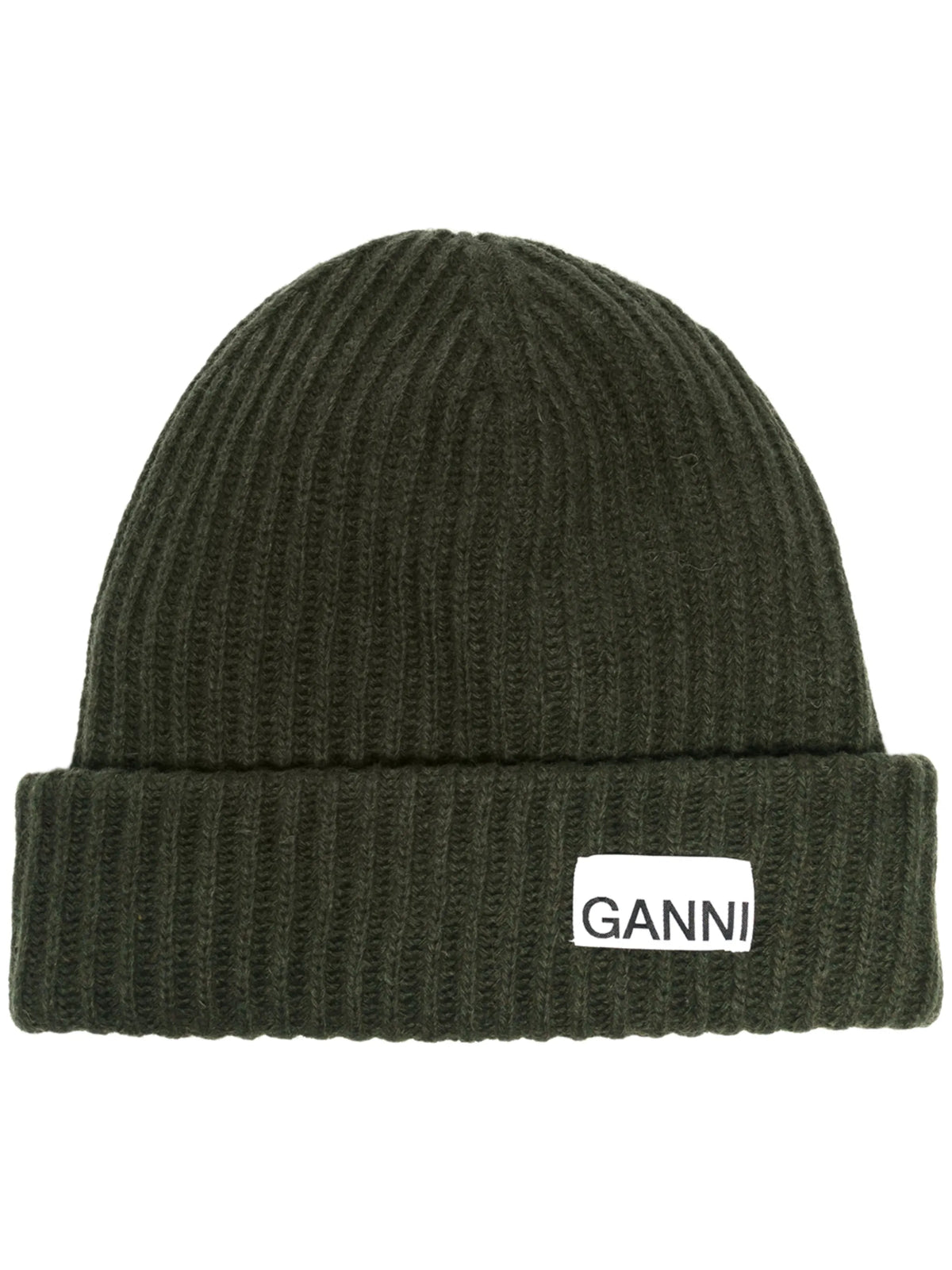 logo-patch ribbed-knit beanie