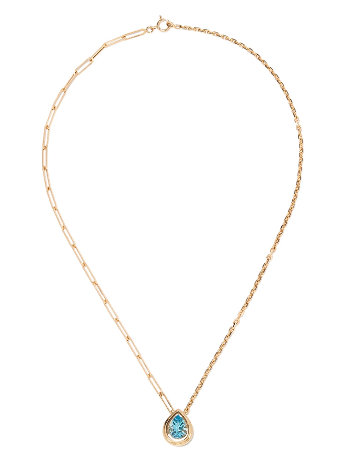 18kt yellow gold Swiss topaz pendant necklace