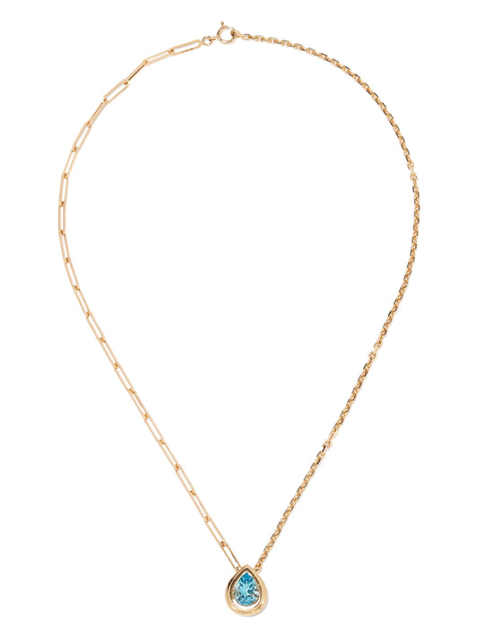 18kt yellow gold Swiss topaz pendant necklace
