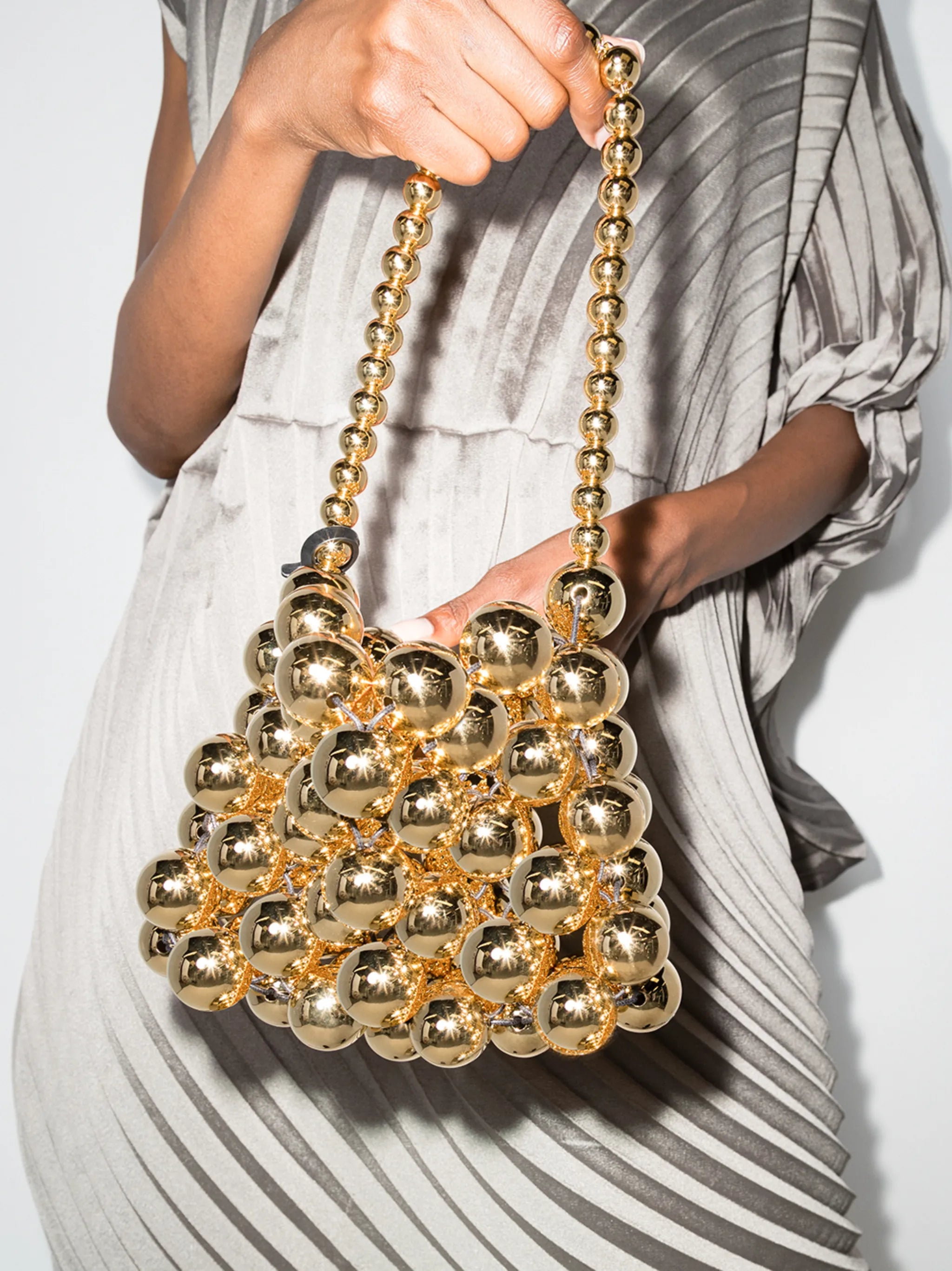 metallic Sphere beaded bag