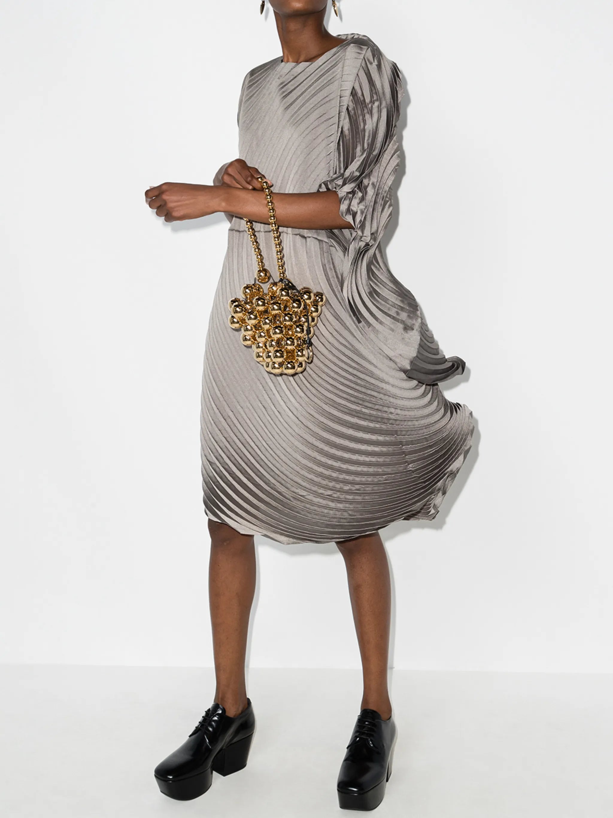 metallic Sphere beaded bag