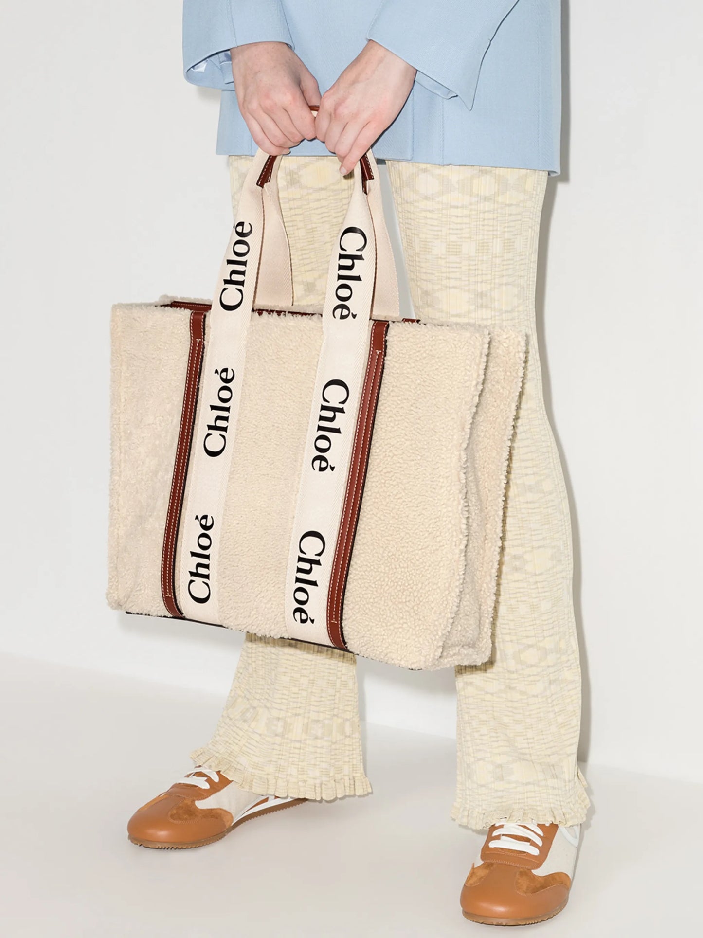 medium Woody shearling tote bag