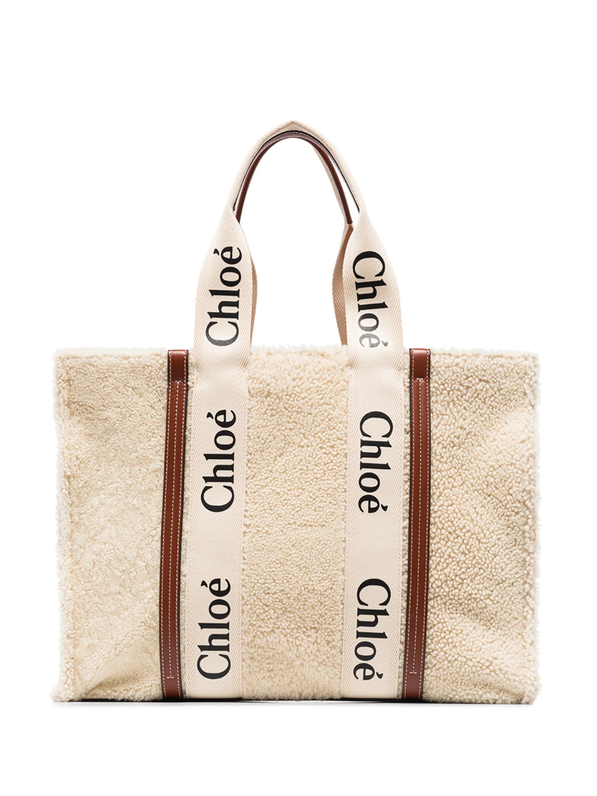 medium Woody shearling tote bag
