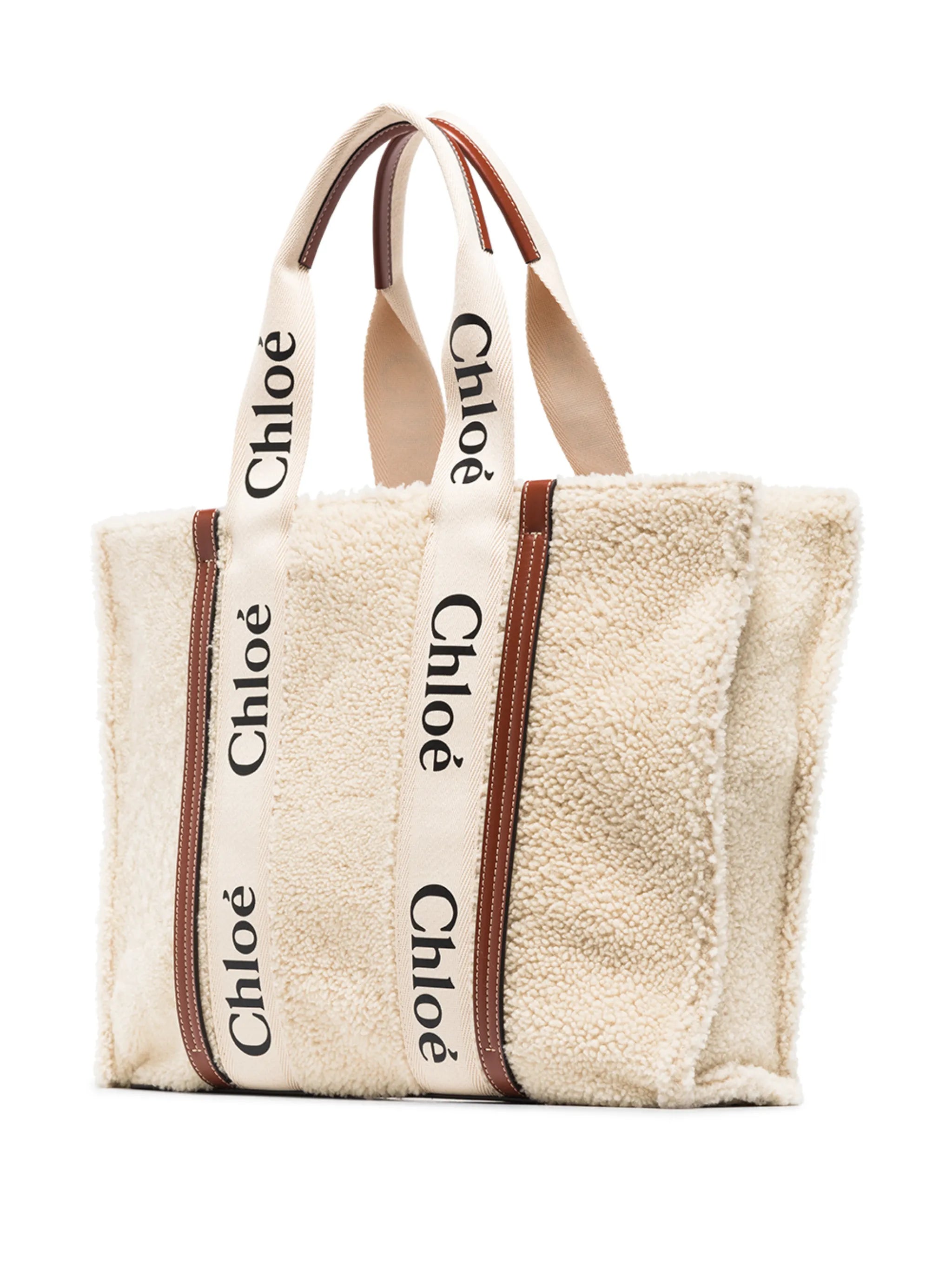 medium Woody shearling tote bag