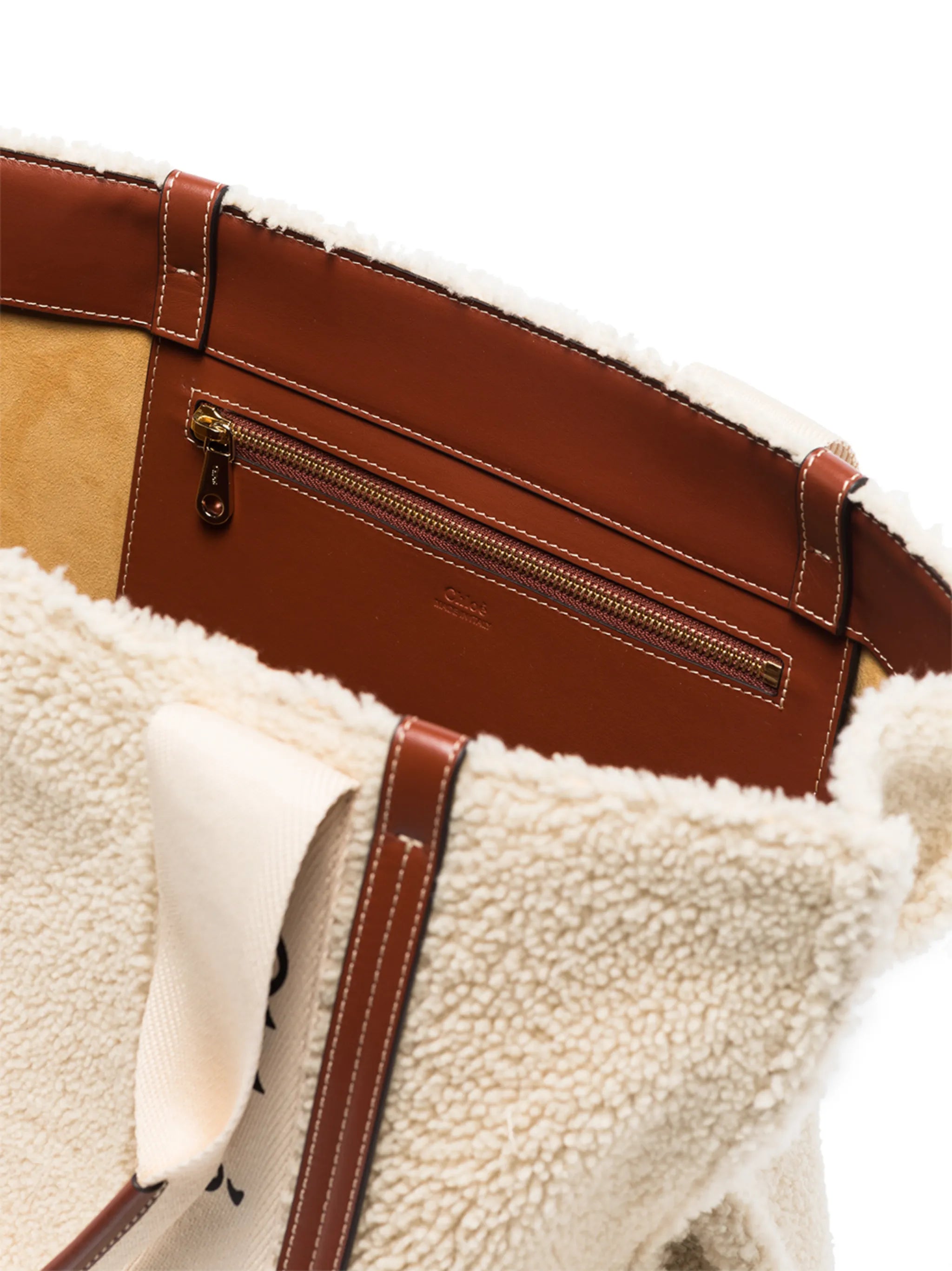 medium Woody shearling tote bag