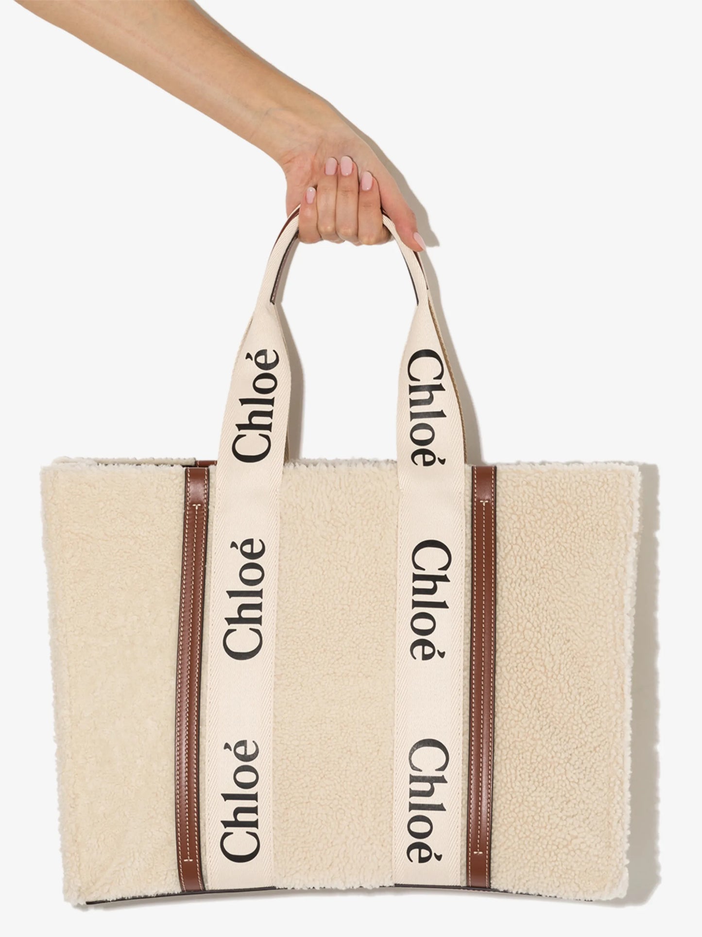 medium Woody shearling tote bag