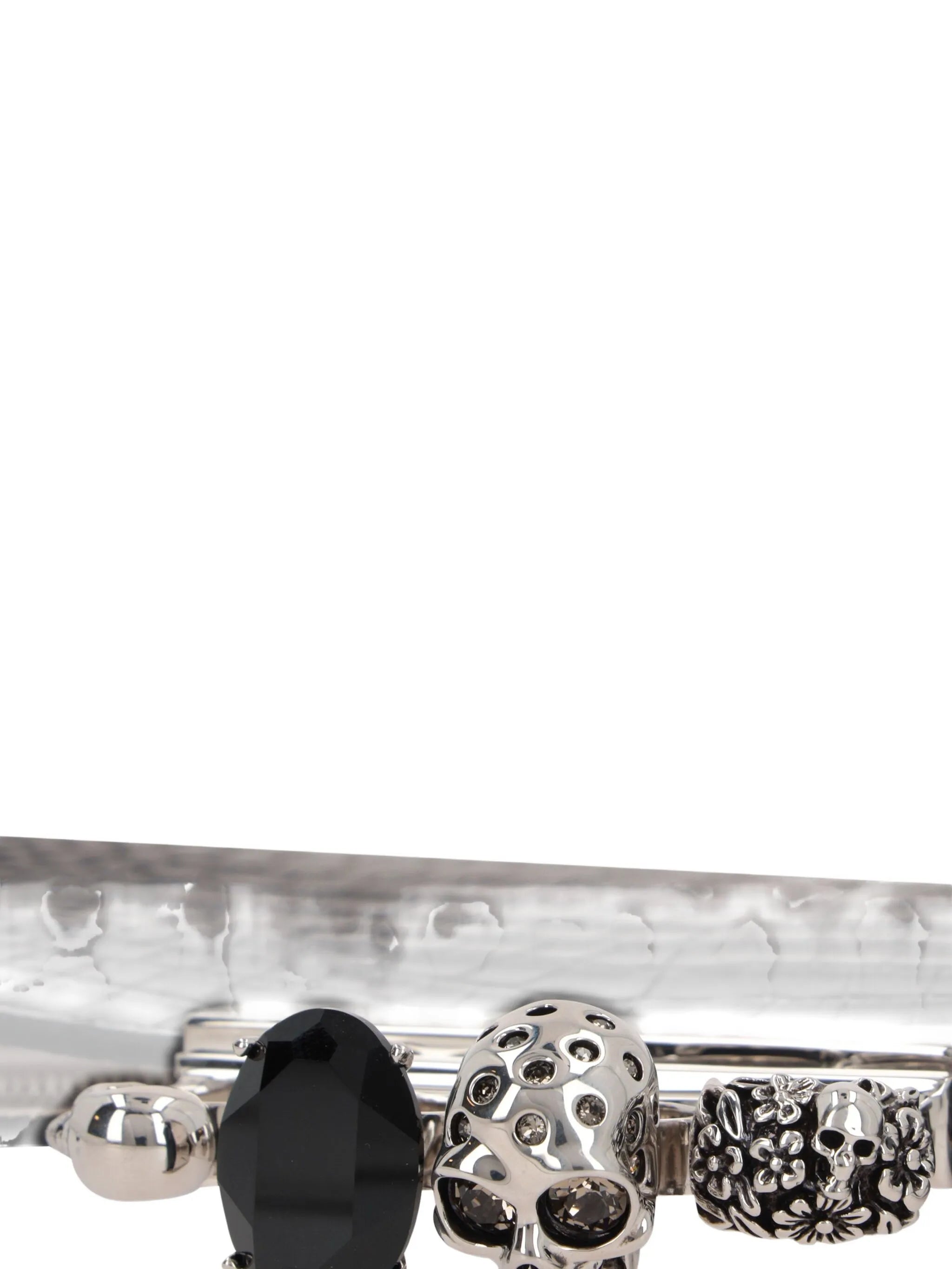 crocodile-embossed knuckleduster clutch
