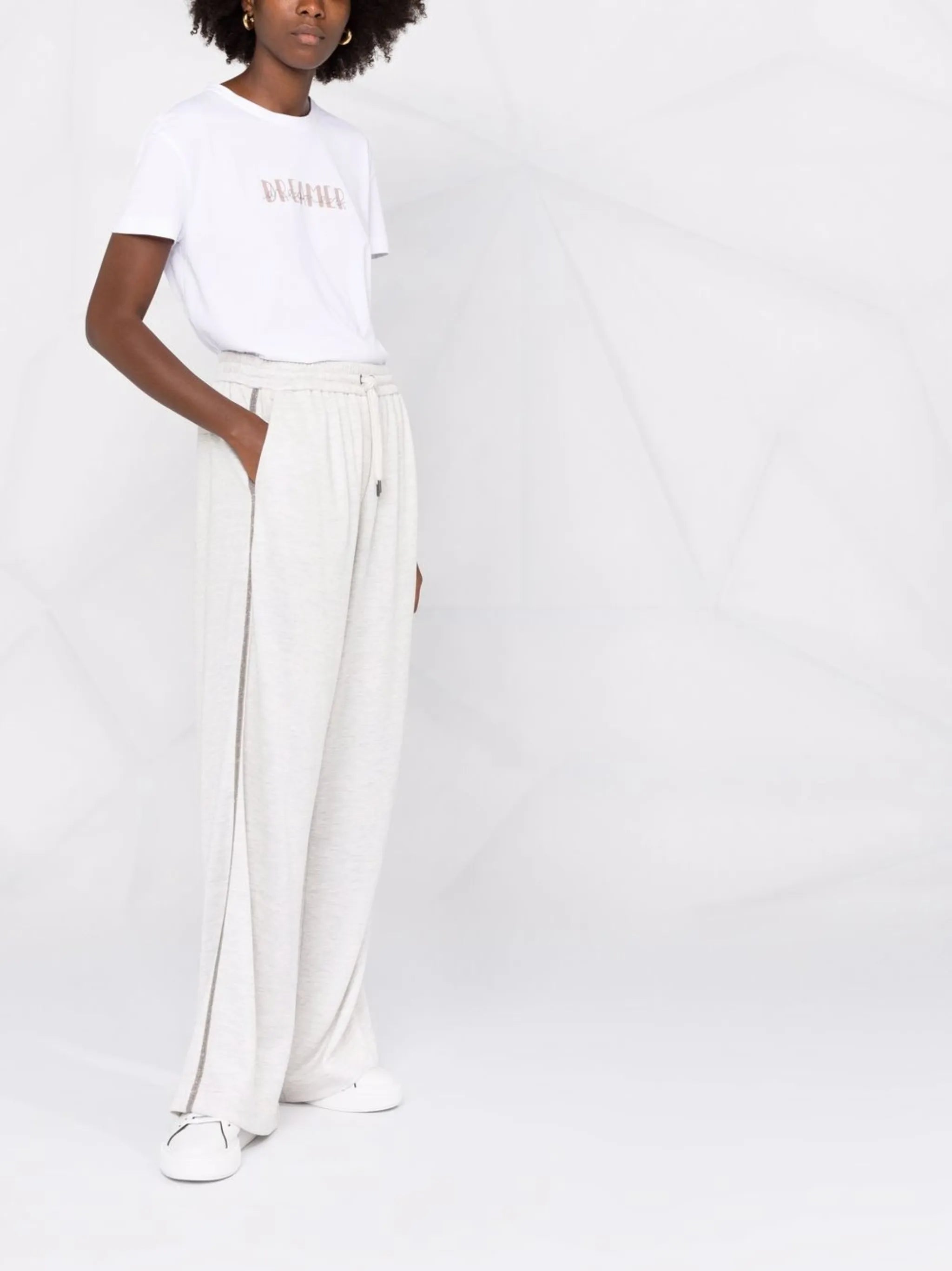 wide-leg drawstring trousers