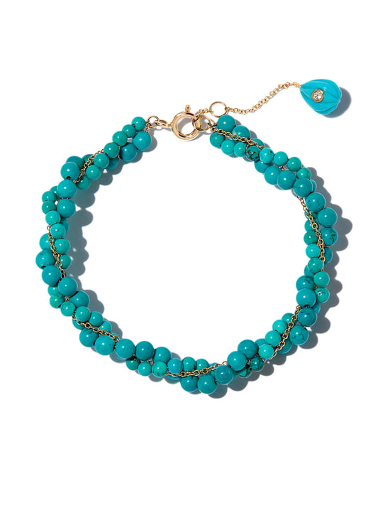 9kt yellow gold beaded bracelet