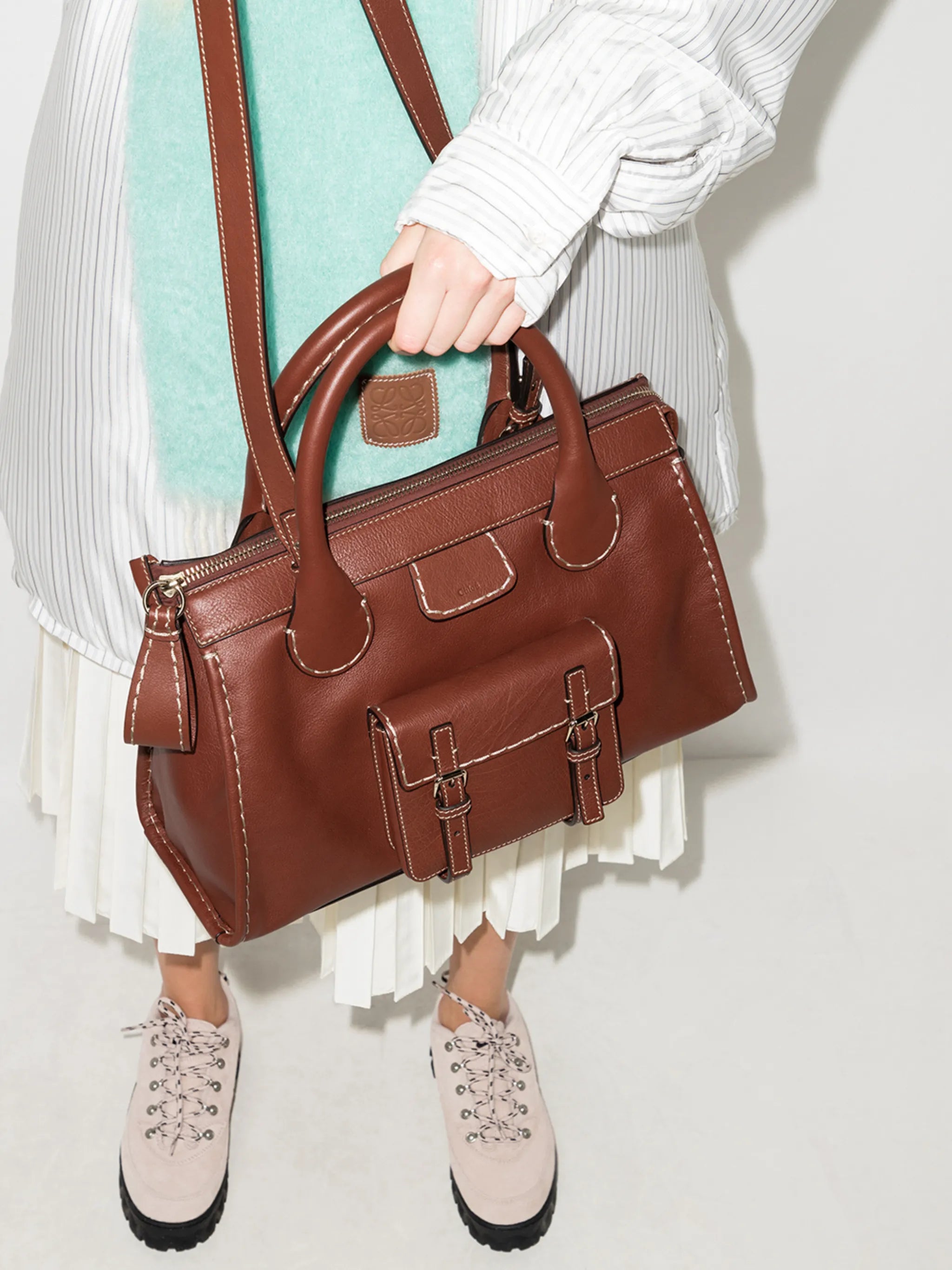 Edith leather tote bag