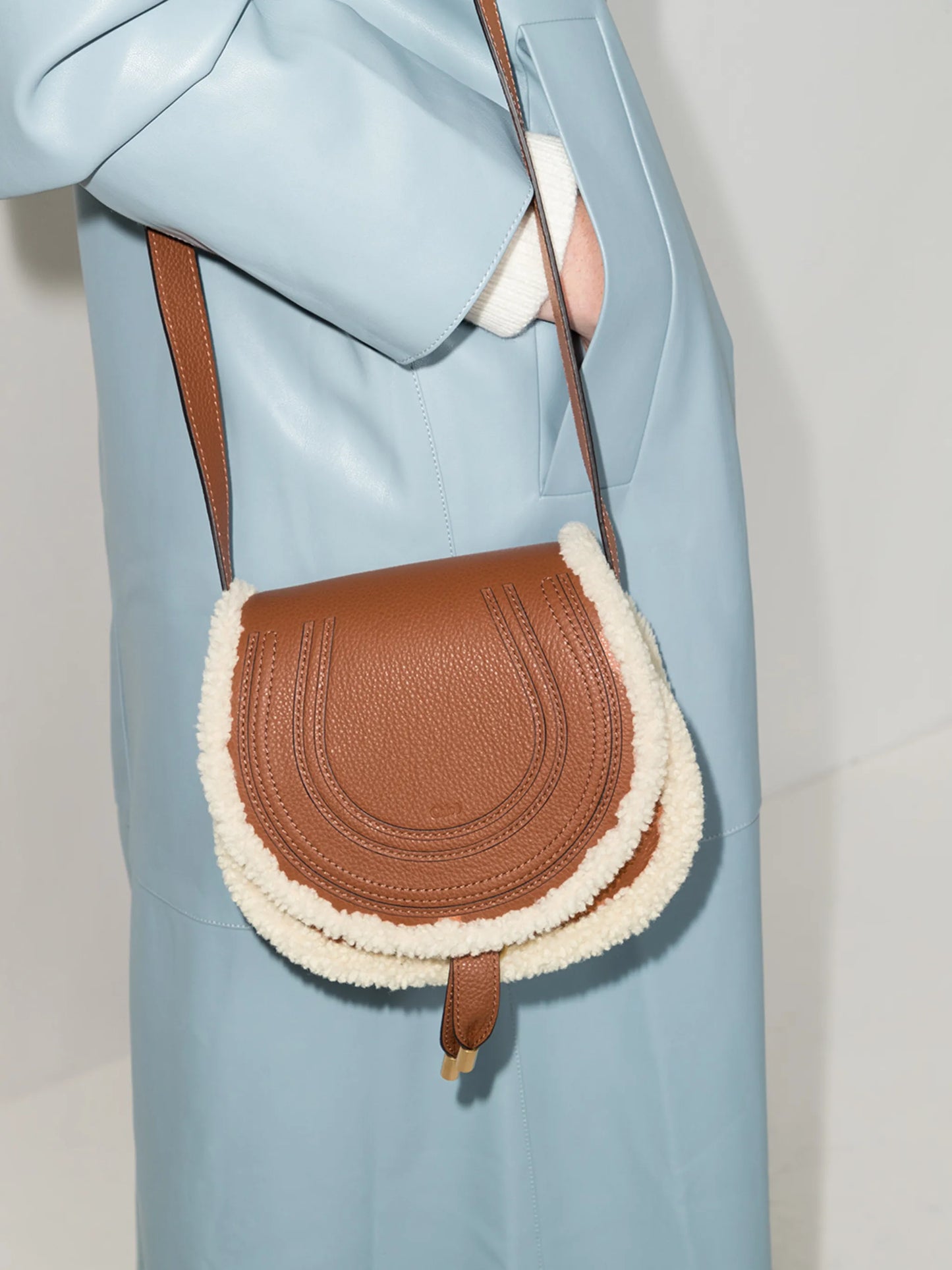 Marcie shearling trim bag