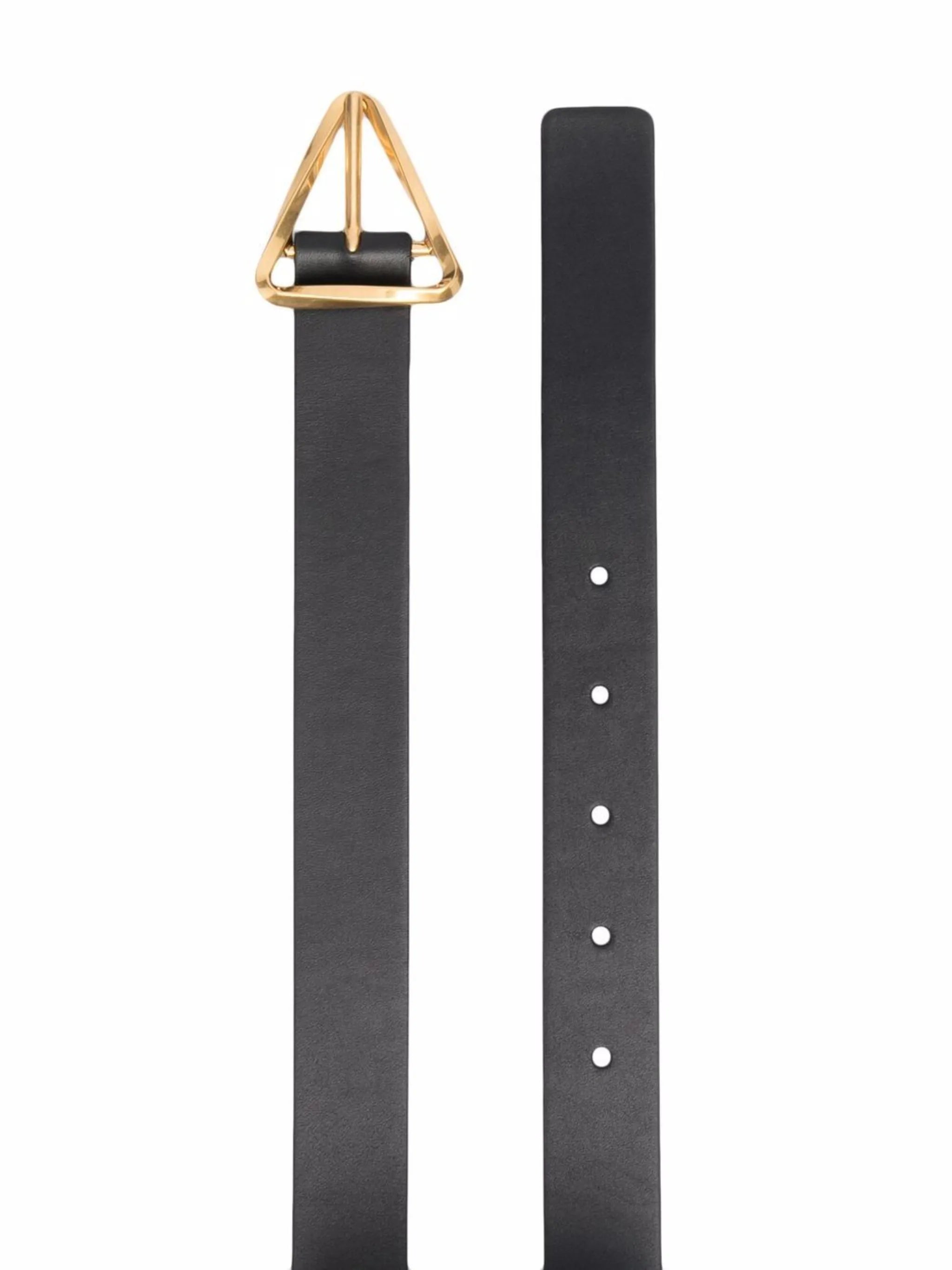 triangle-buckle leather belt