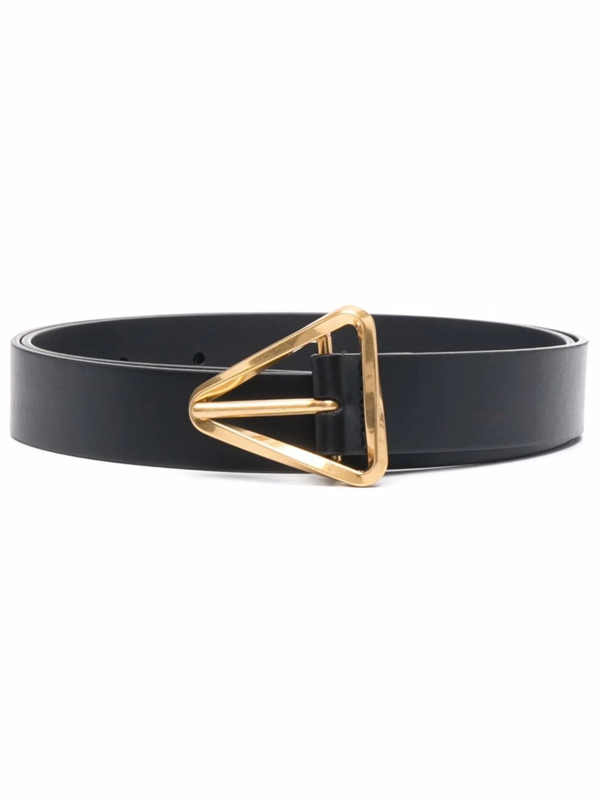 triangle-buckle leather belt