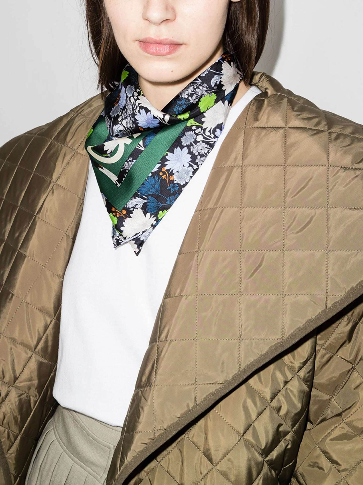 floral-print silk scarf