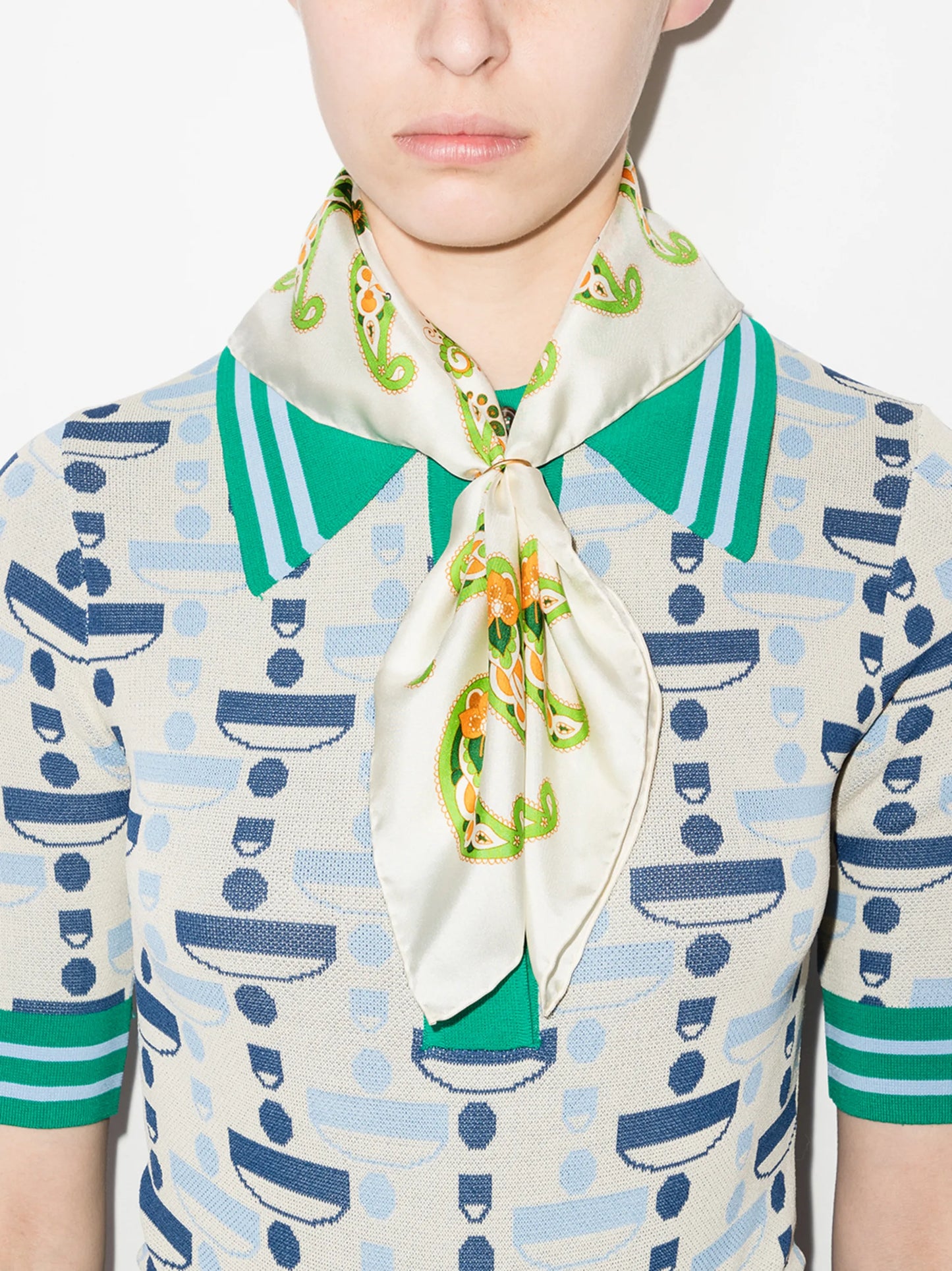 paisley-print silk scarf