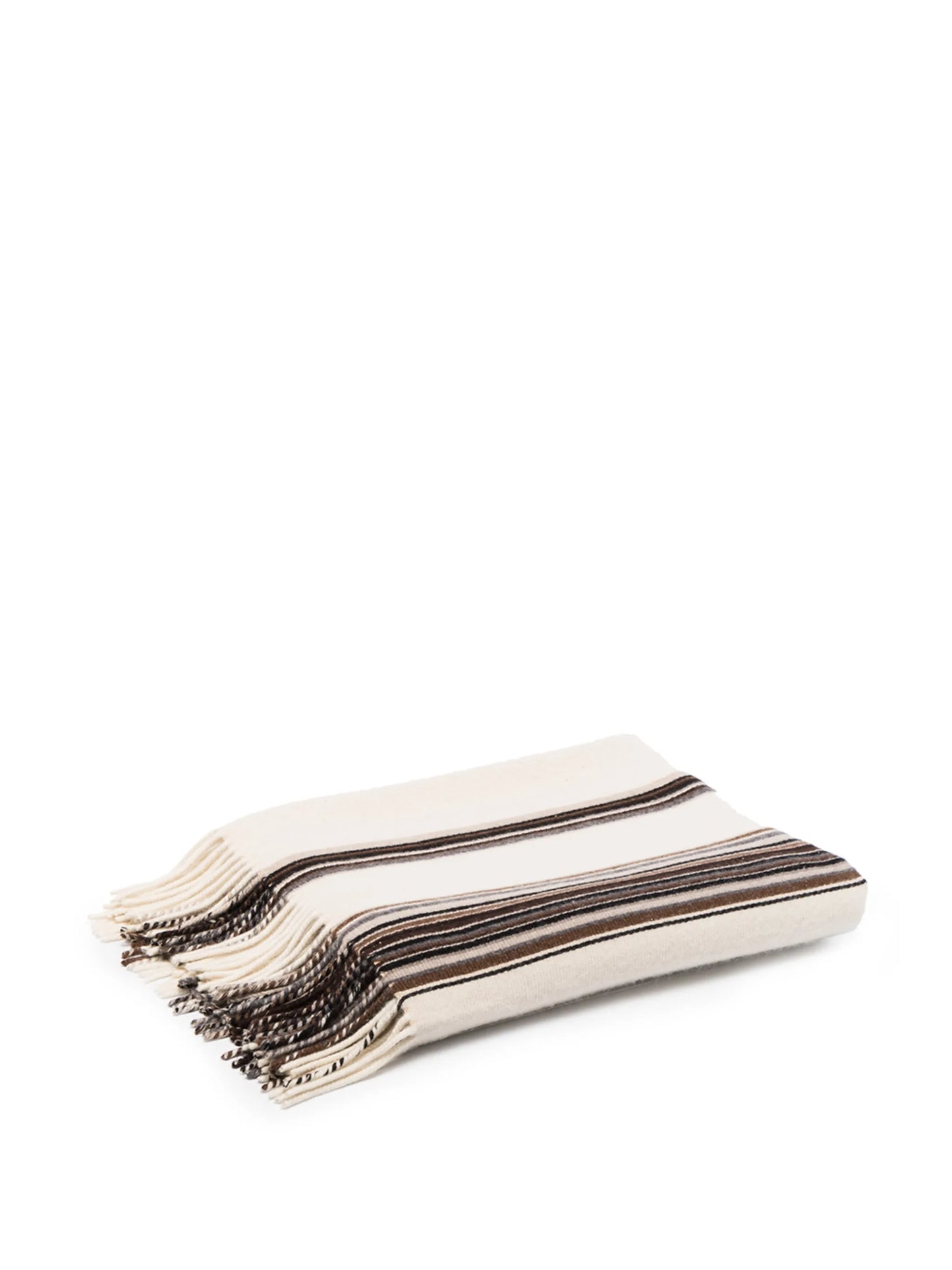 logo-embroidered striped blanket