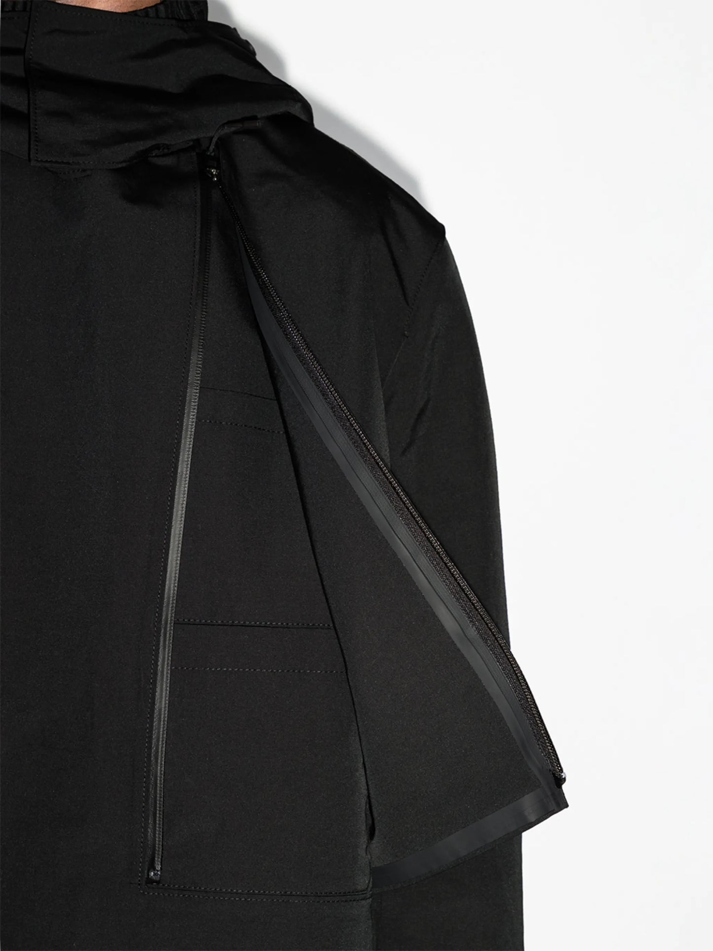 zip-up hooded parka coat