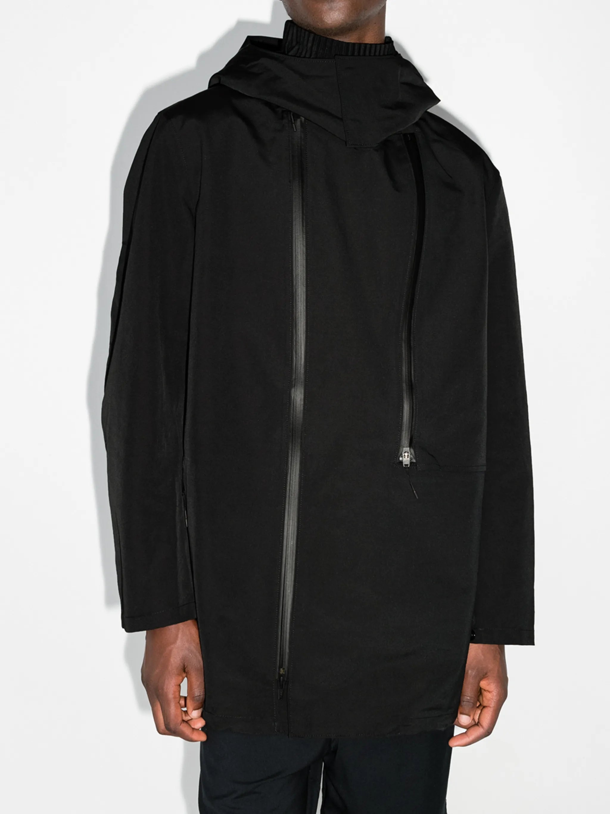 zip-up hooded parka coat