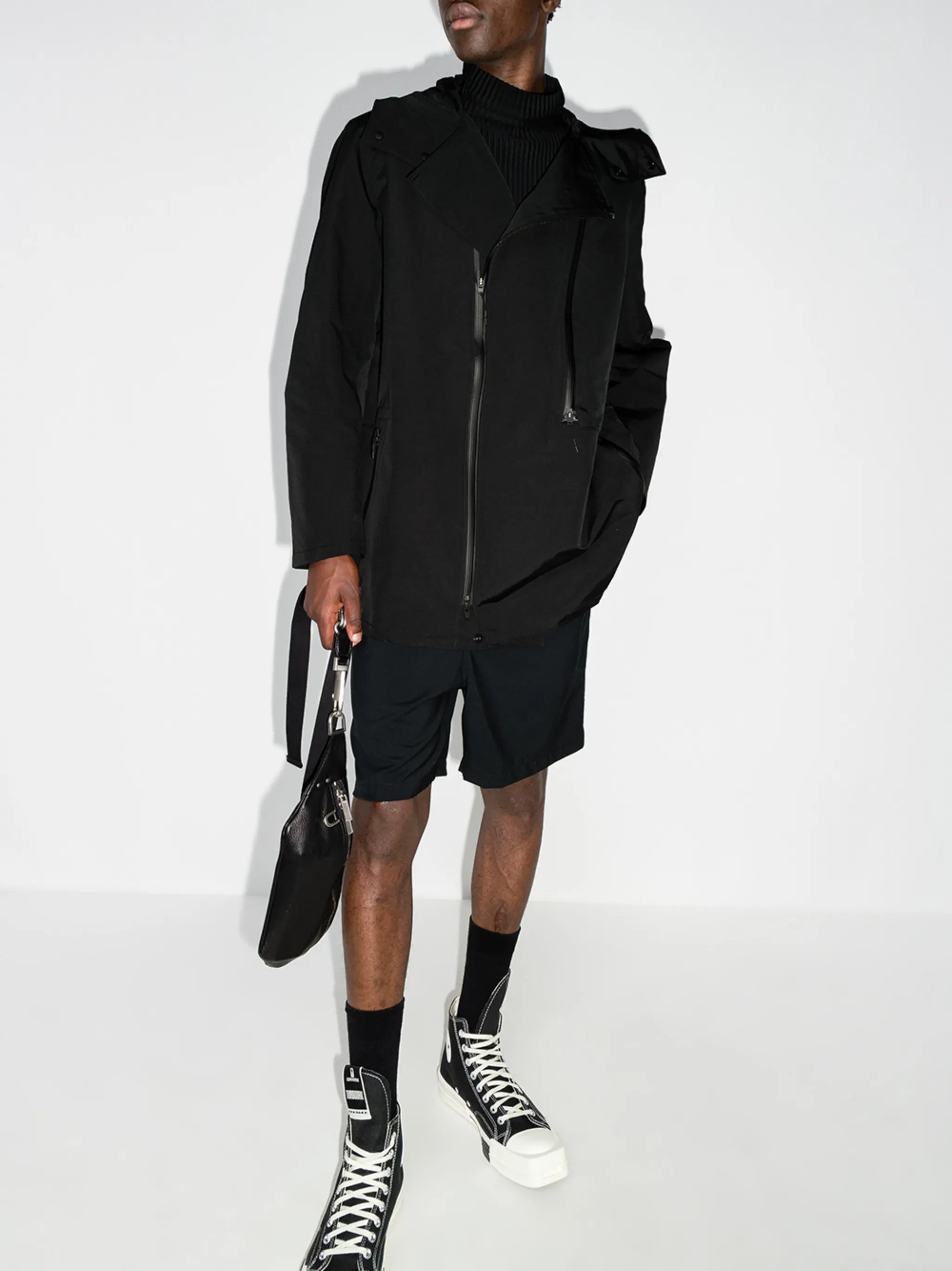 zip-up hooded parka coat