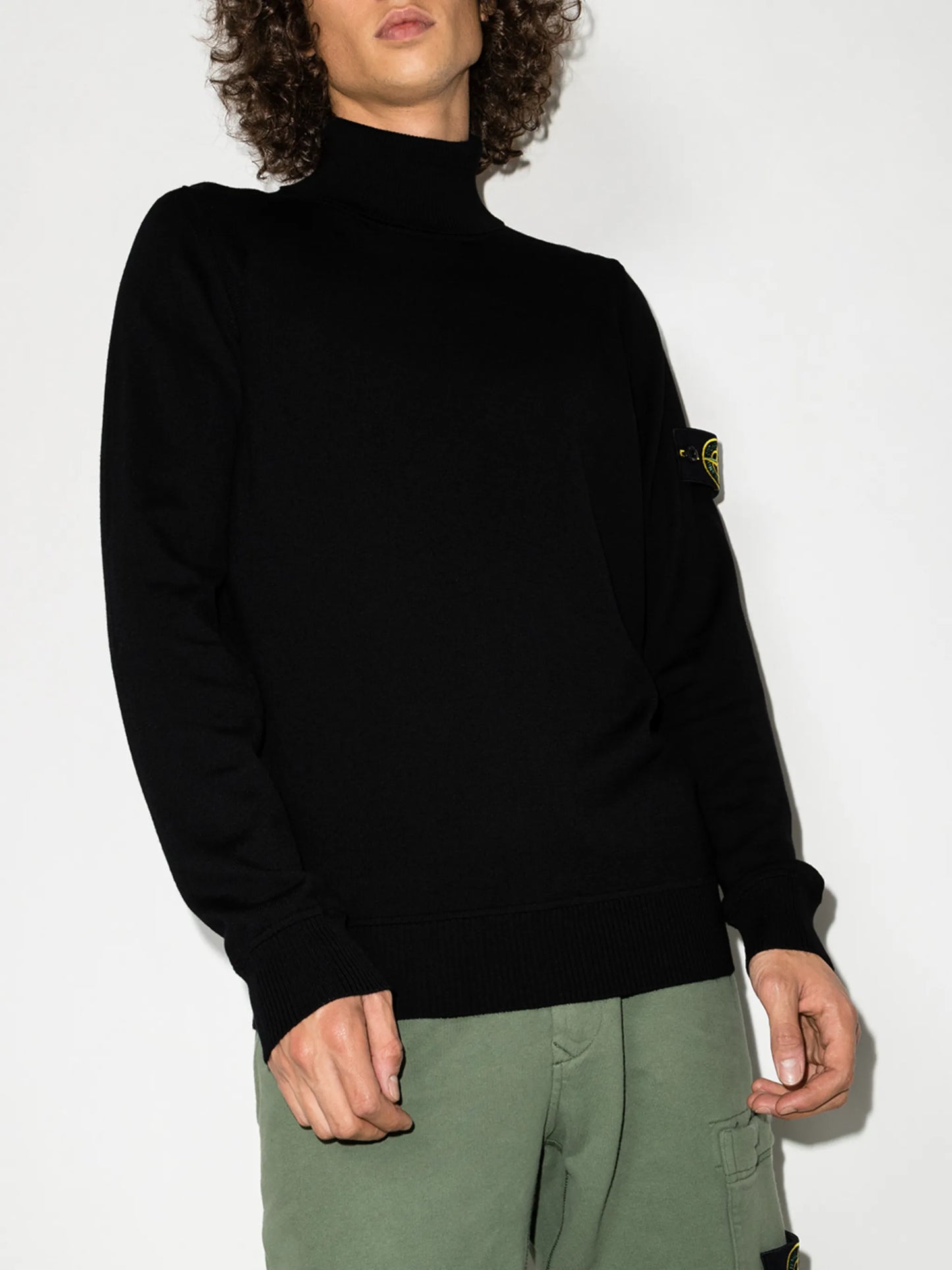 logo-patch roll-neck jumper