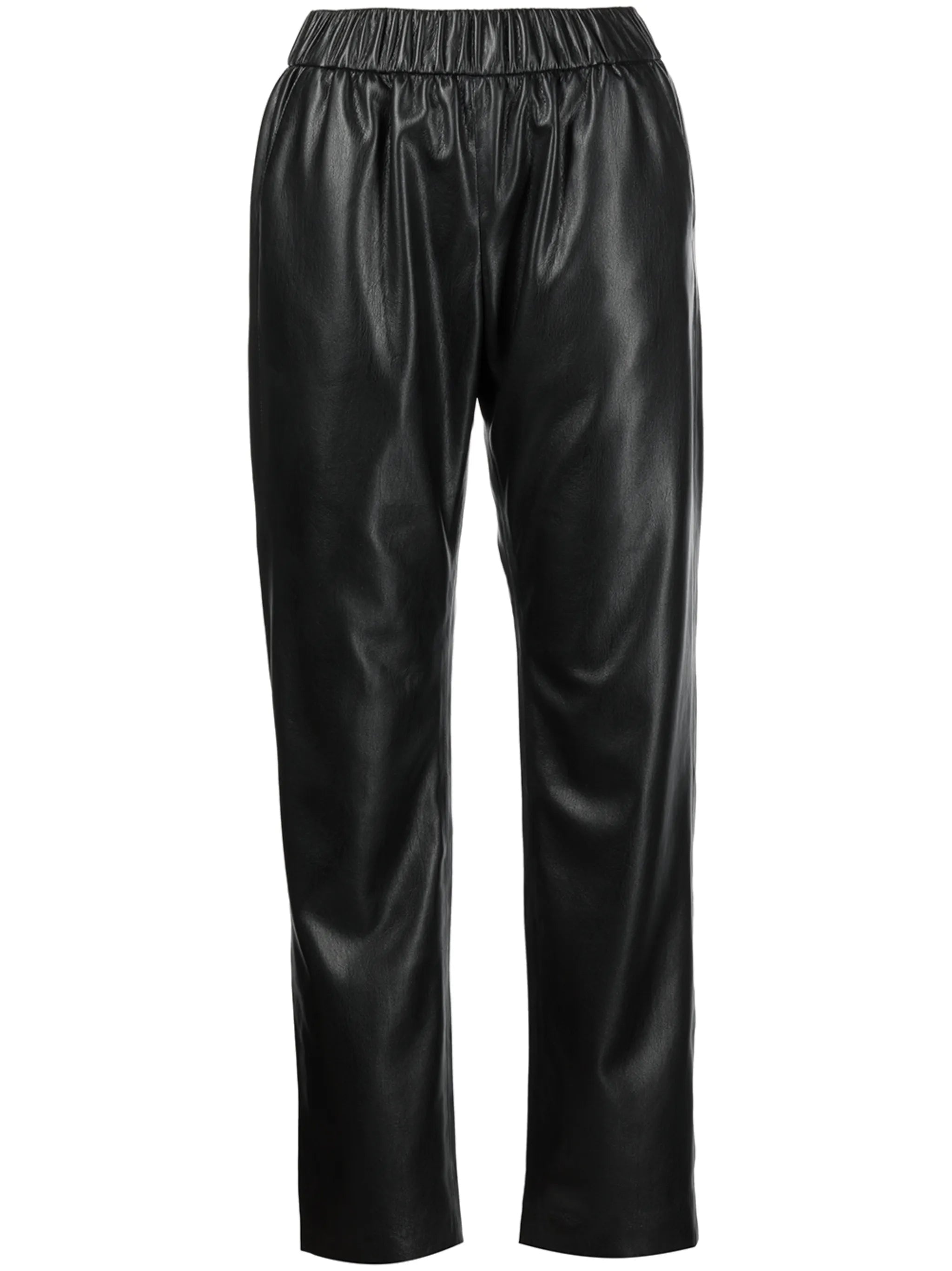 leather-effect elasticated pants