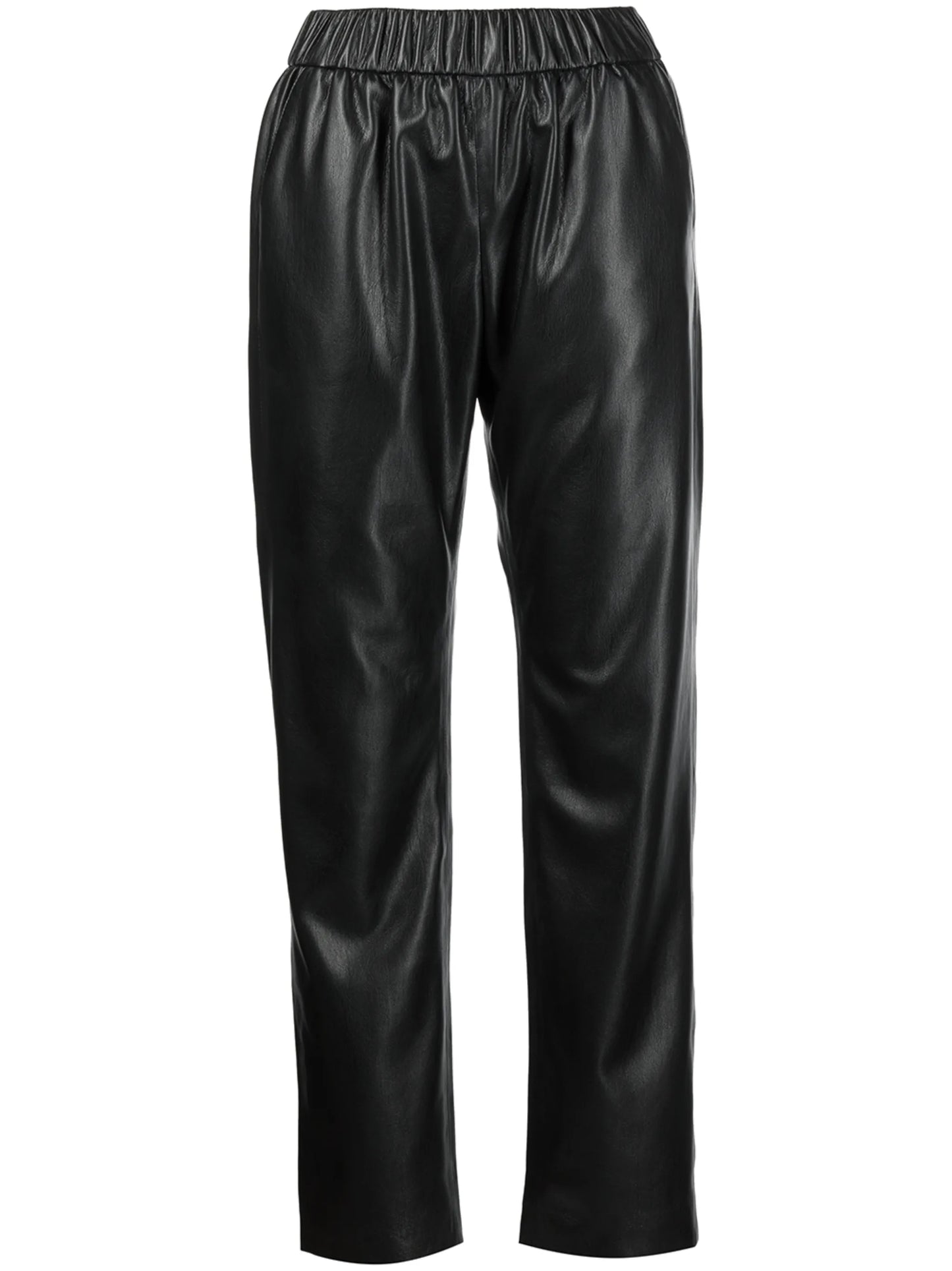 leather-effect elasticated pants