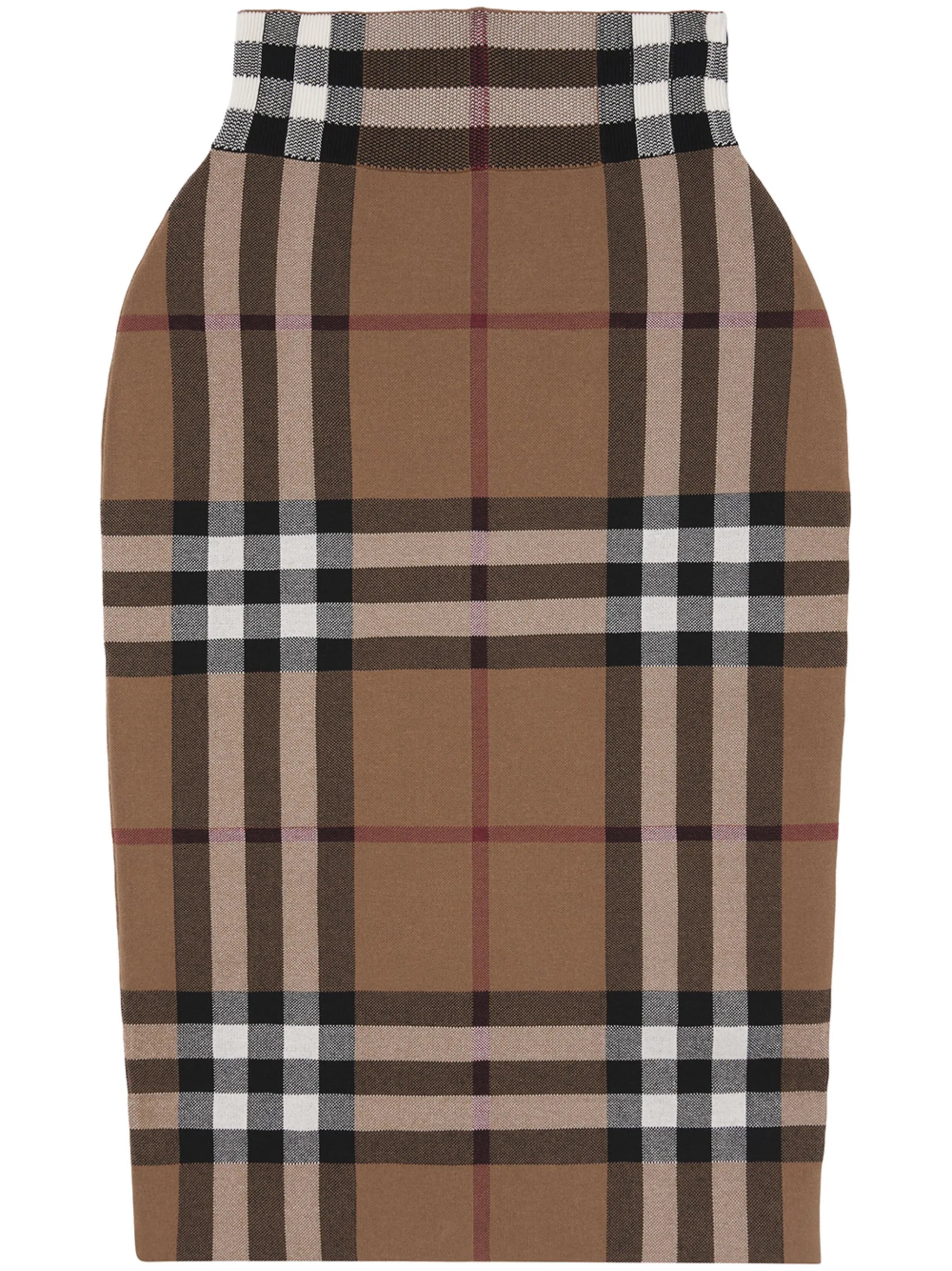 Vintage Check jacquard midi skirt