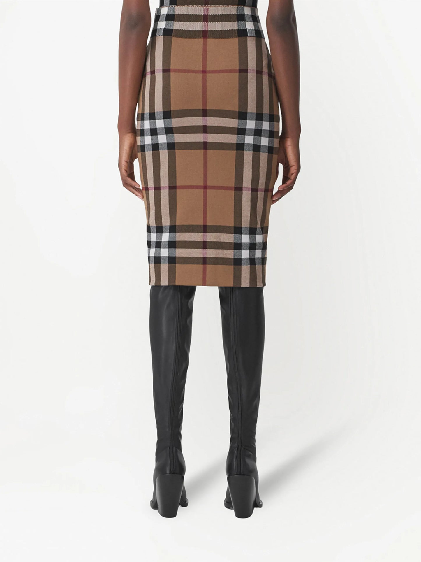 Vintage Check jacquard midi skirt