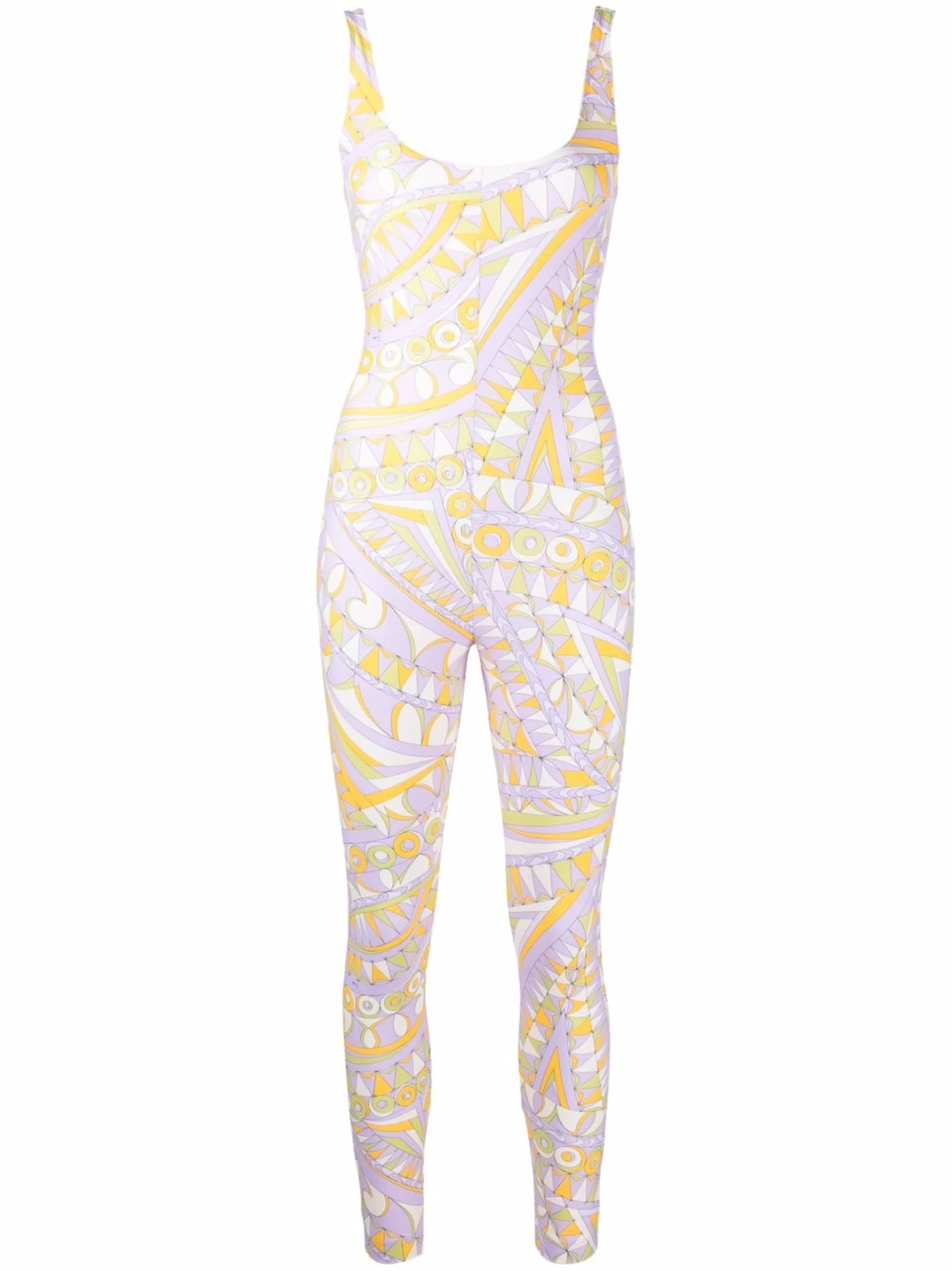 Bandierine-print U-neck jumpsuit