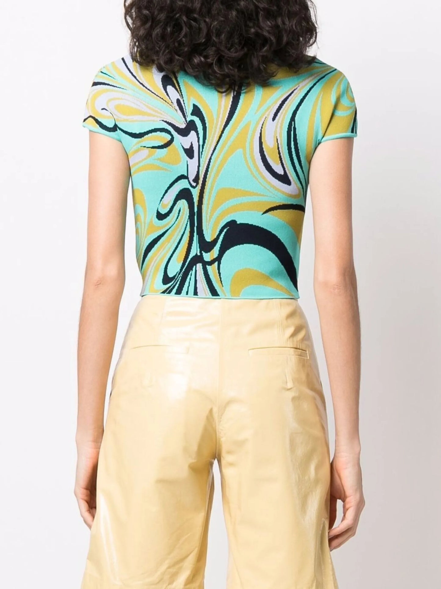 Onde-print knitted T-shirt
