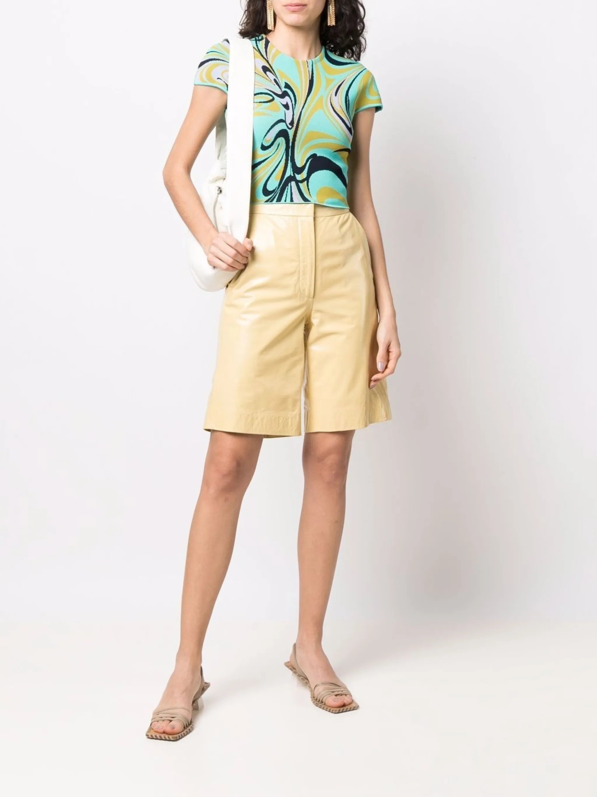 Onde-print knitted T-shirt