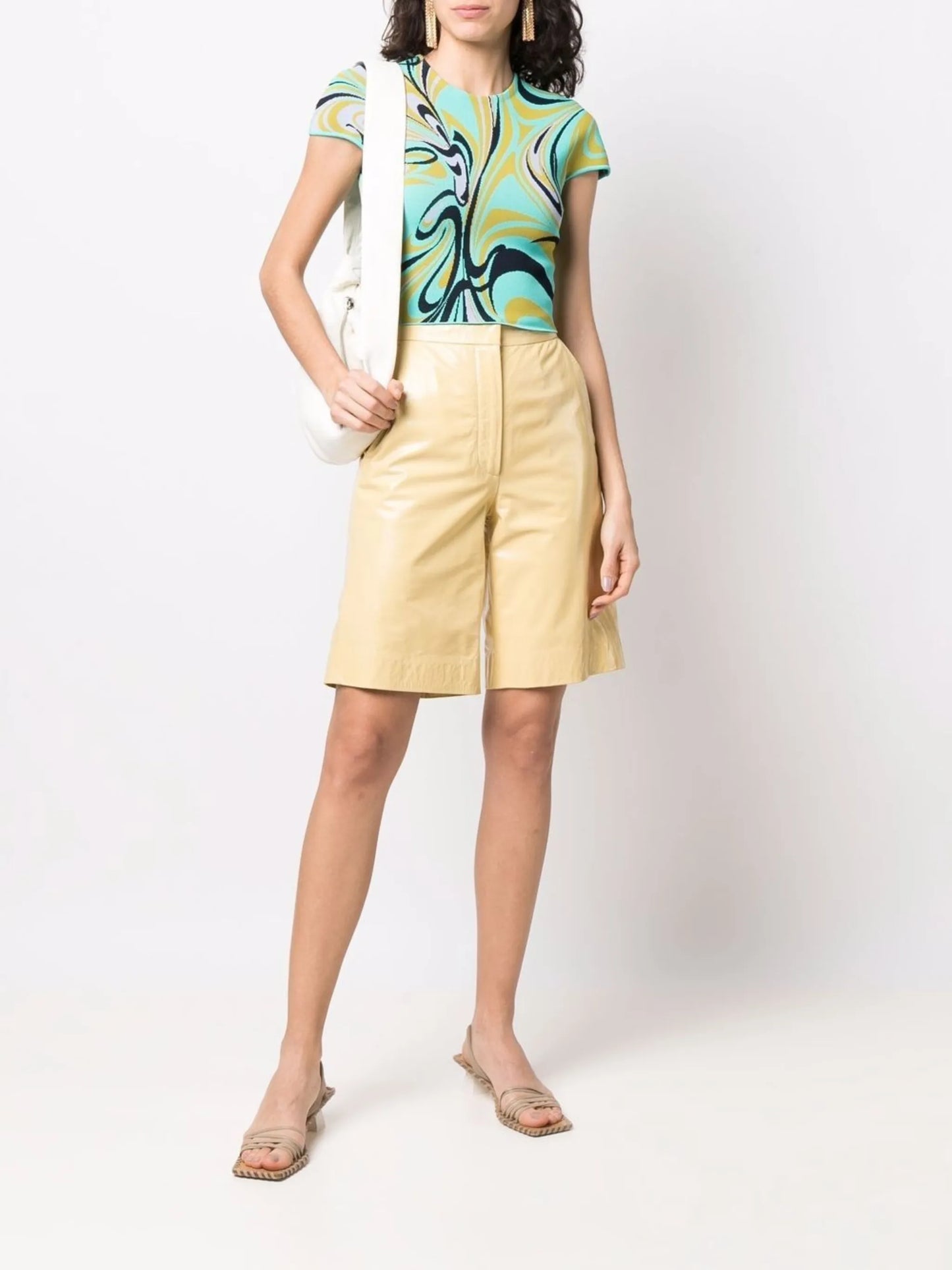 Onde-print knitted T-shirt