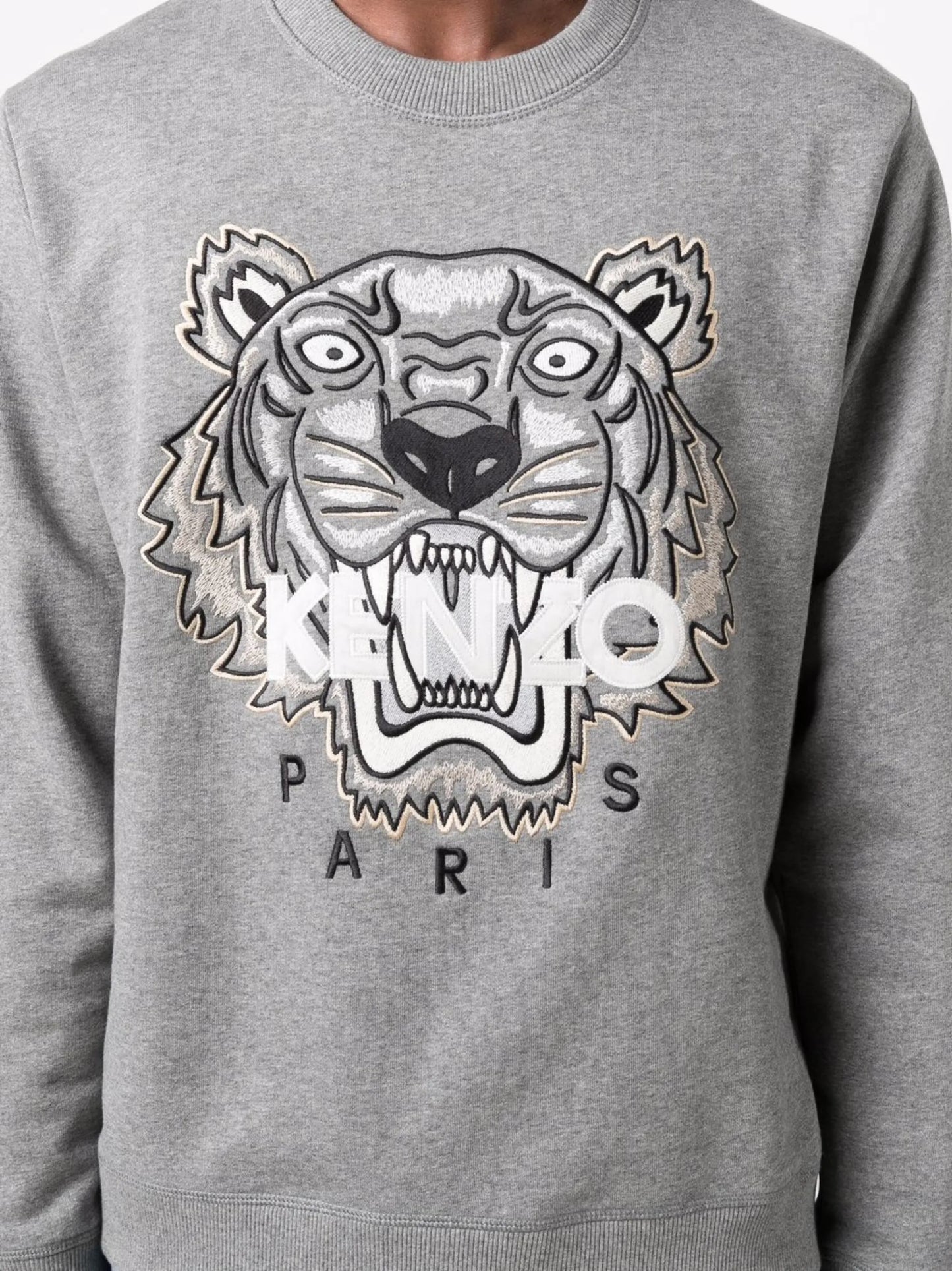 Tiger-print crew neck sweatshirt