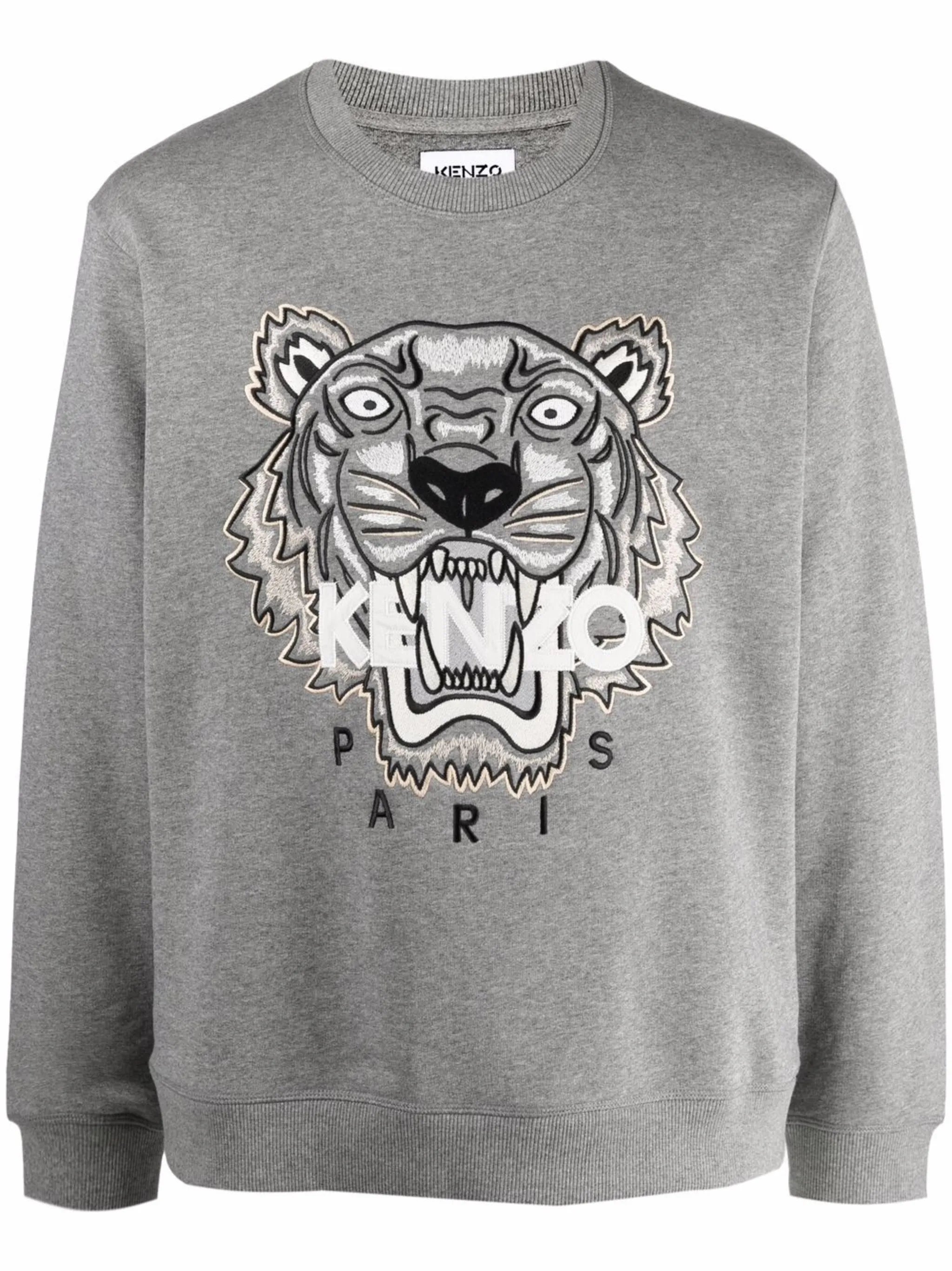 Tiger-print crew neck sweatshirt
