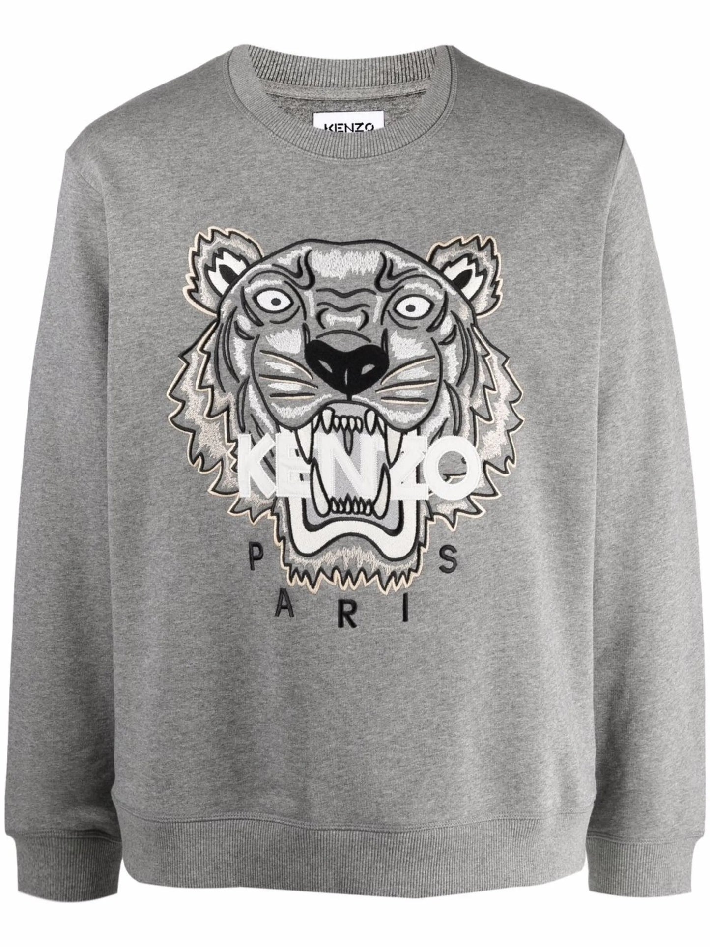 Tiger-print crew neck sweatshirt