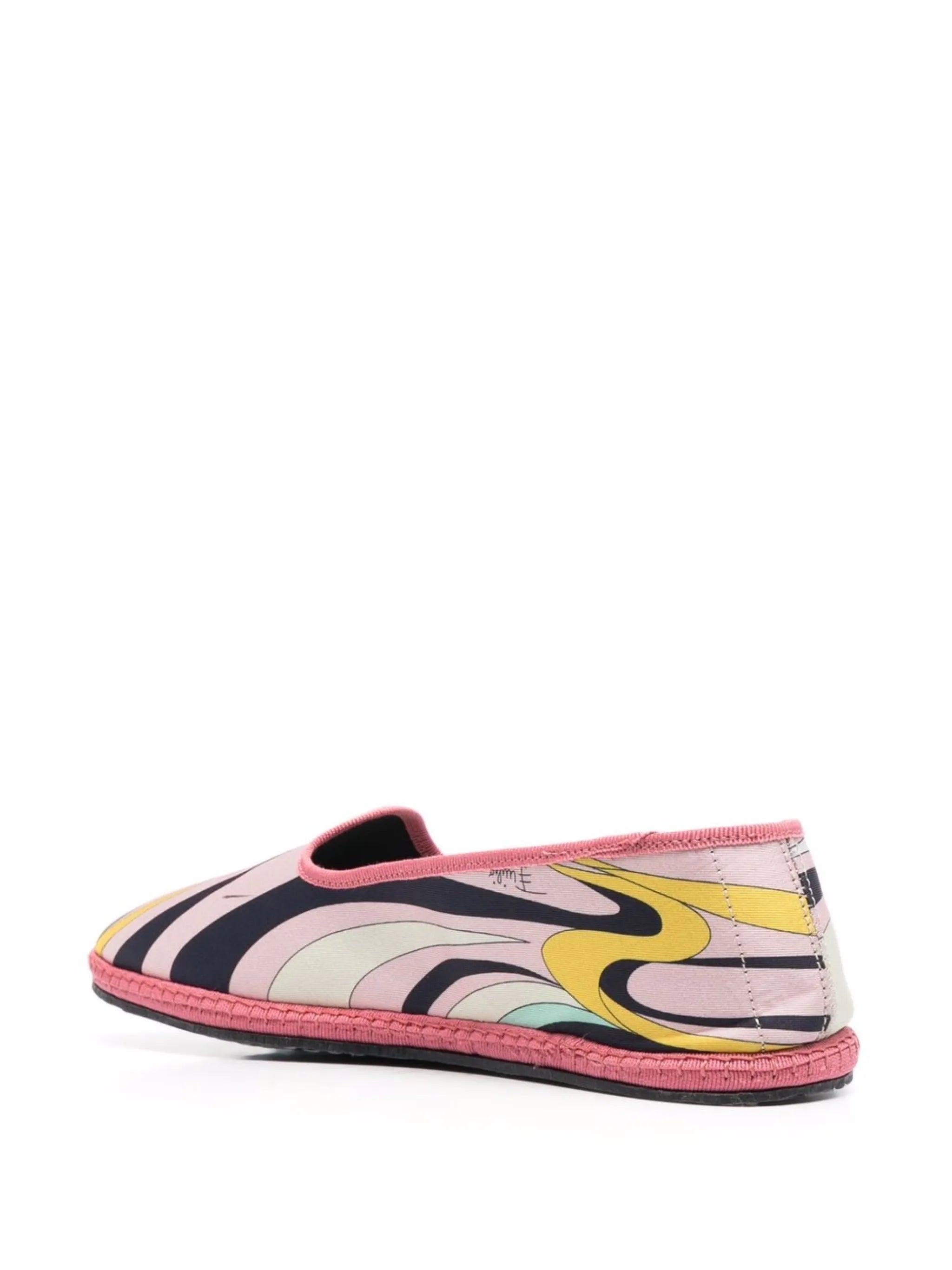 Onde-print flat slippers